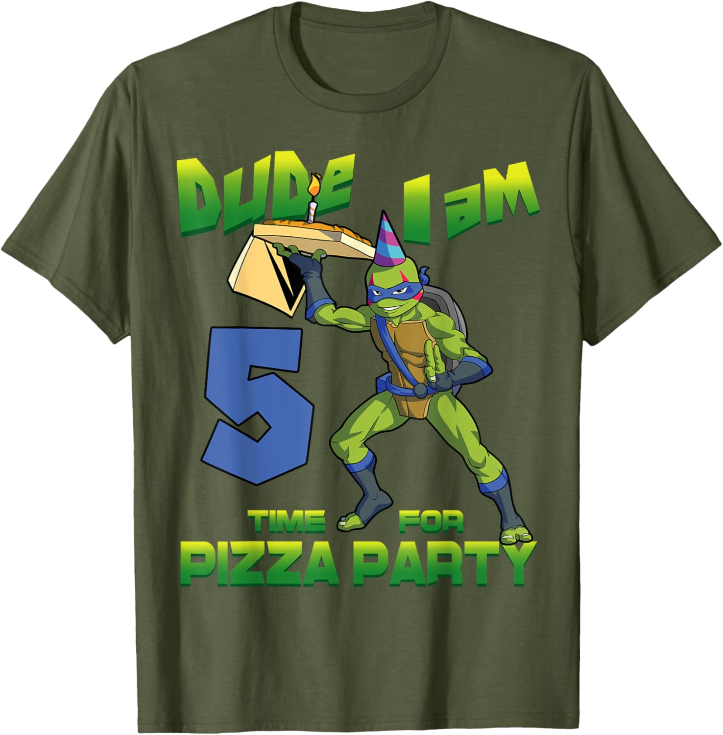 Mademark Teenage Mutant Ninja Turtles Leo Pizza Birthday T-Shirt for Kids - 1