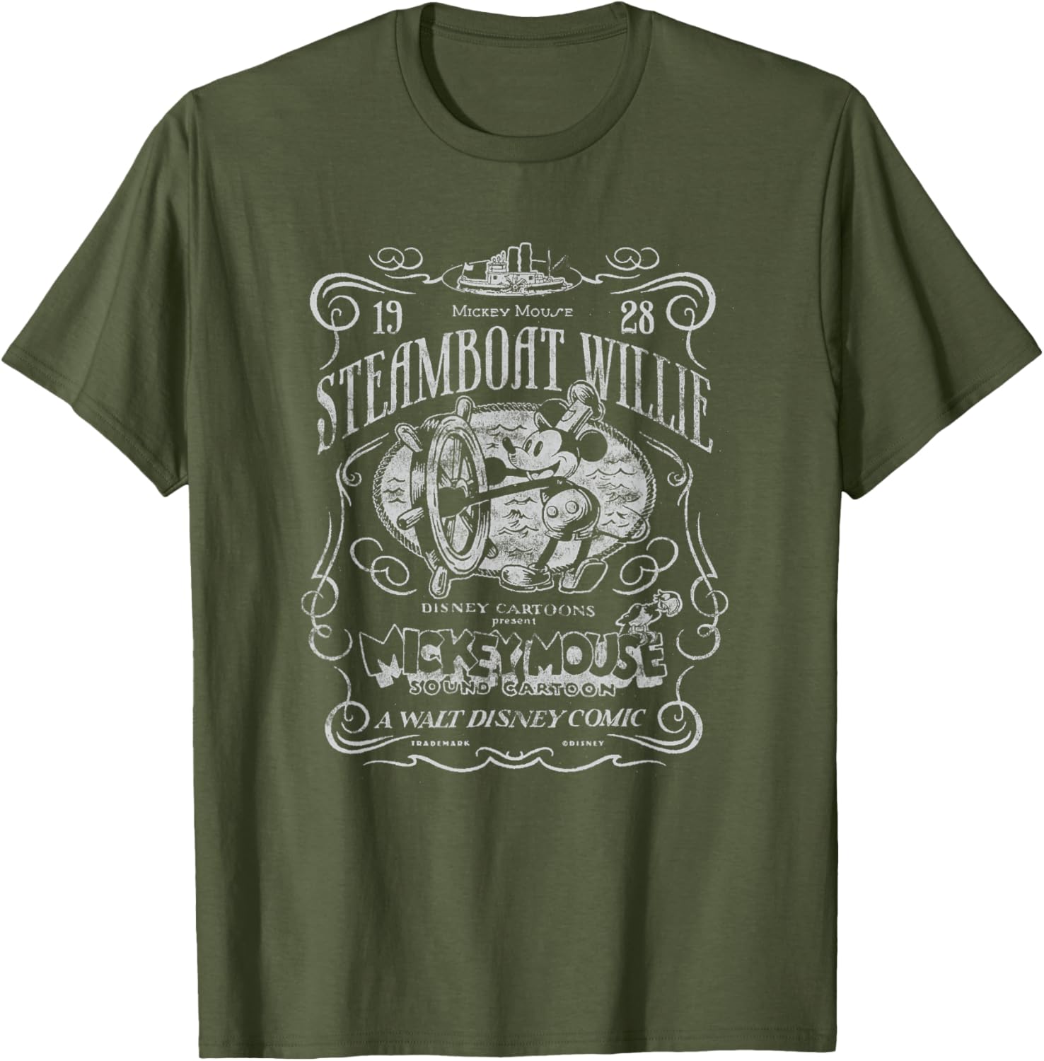 Disney 100 Mickey Mouse Steamboat Willie Tribute T-Shirt for Fans - 1