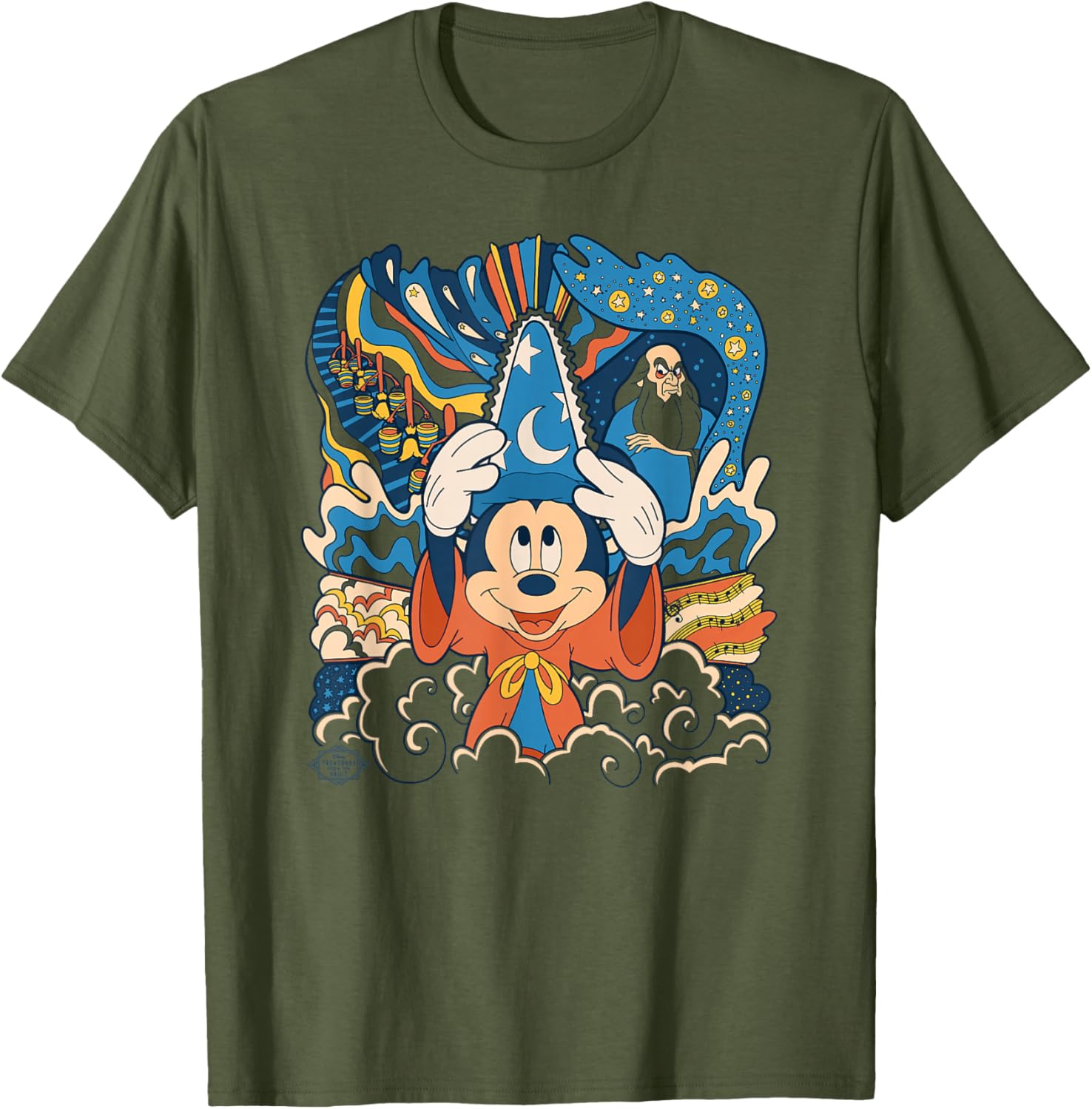 Disney Fantasia Mickey Mouse Sorcerer's Apprentice Retro T-Shirt for Fans - 6
