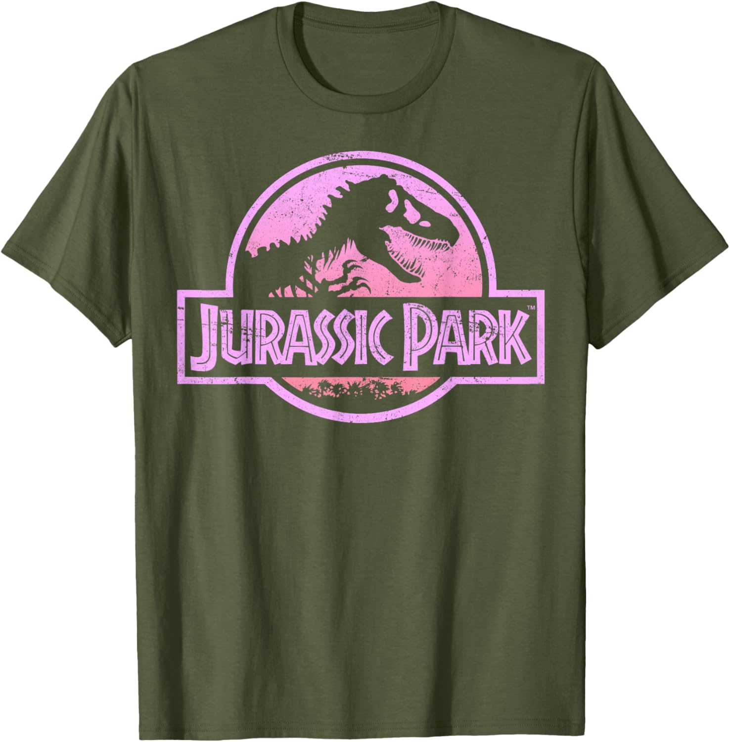 Jurassic Park Neon Pink Logo Graphic T-Shirt for Retro Style Fans - 6