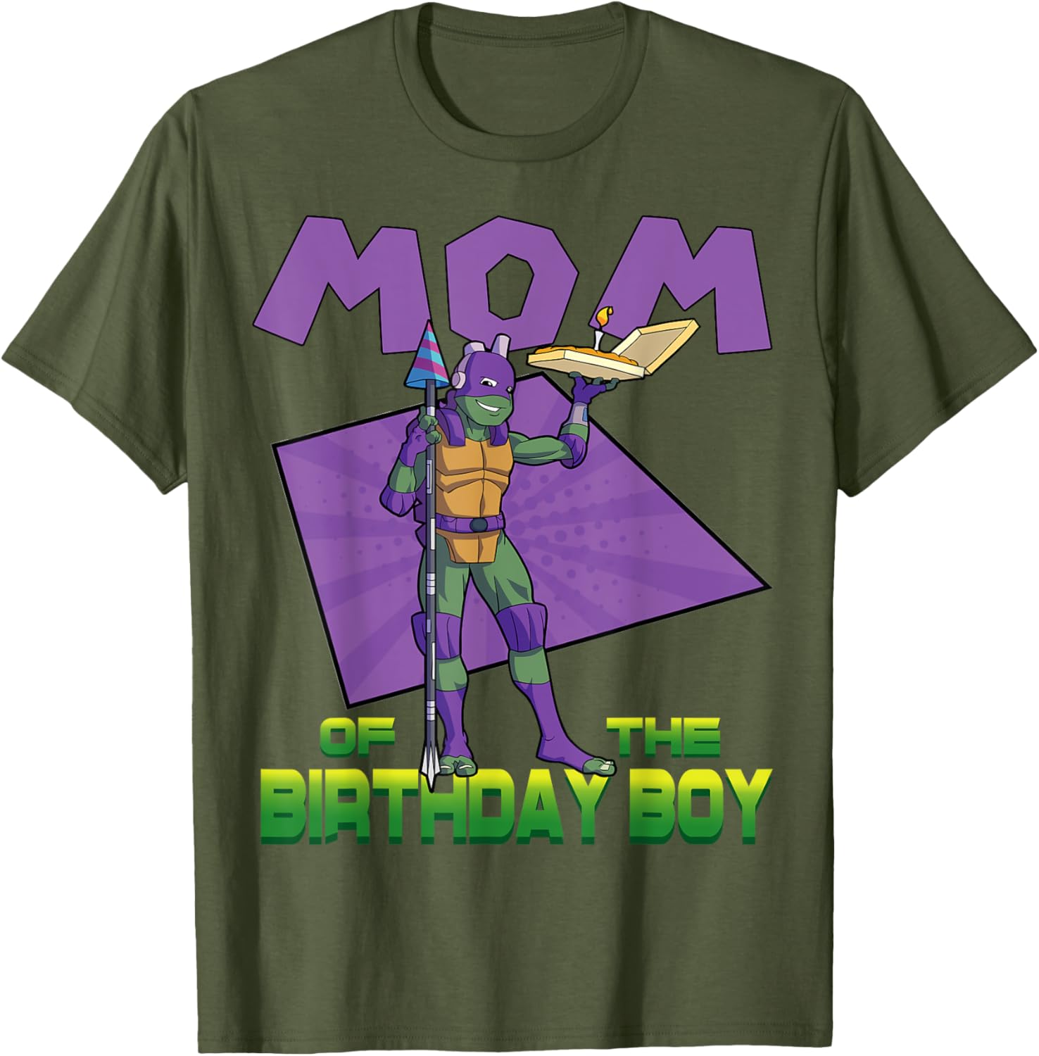 Donnie Mommy of the Birthday Boy Pizza Party T-Shirt for TMNT Fans - 4