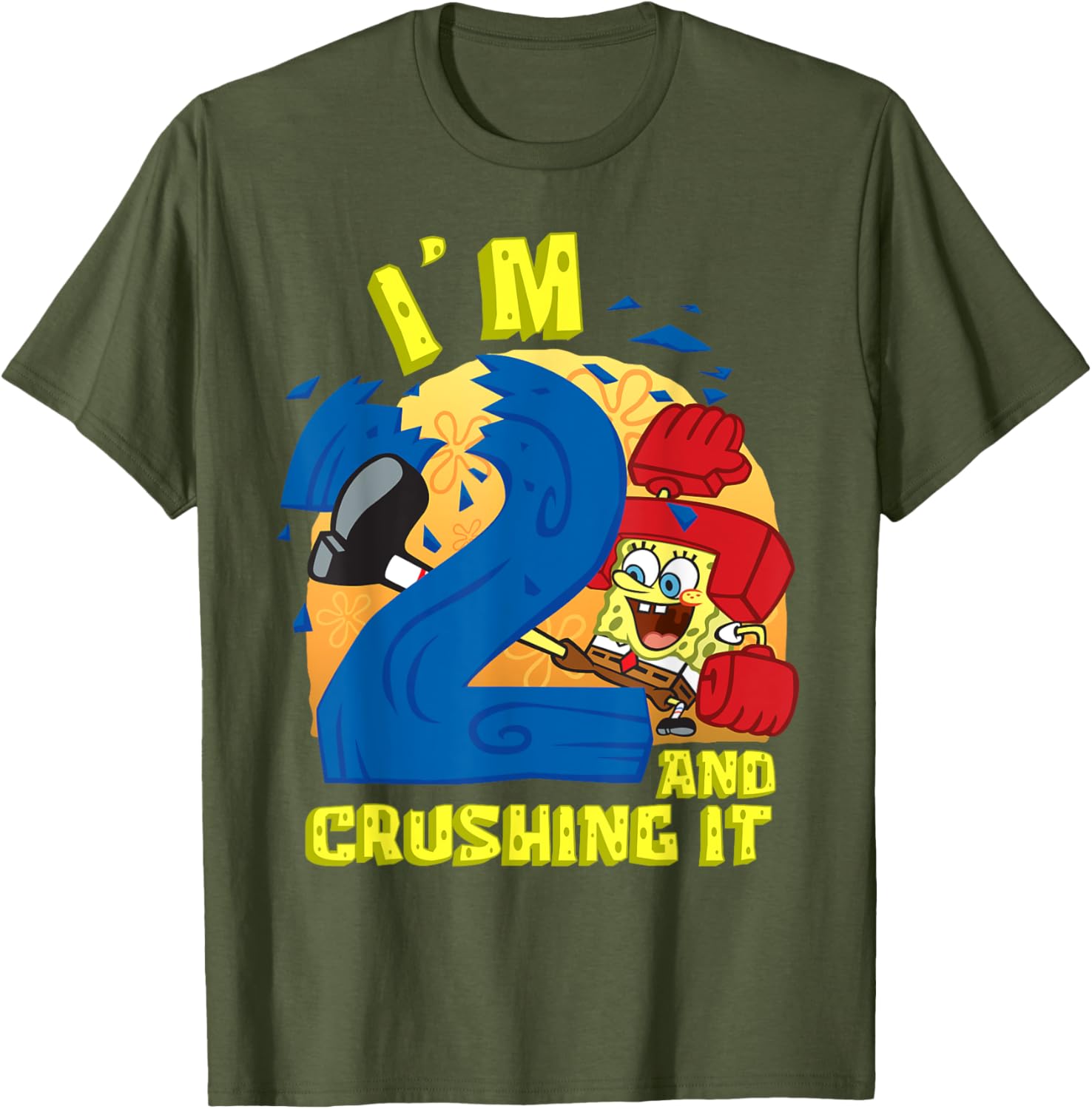 SpongeBob SquarePants 2nd Birthday Gift Crushing It T-Shirt for Kids - 17