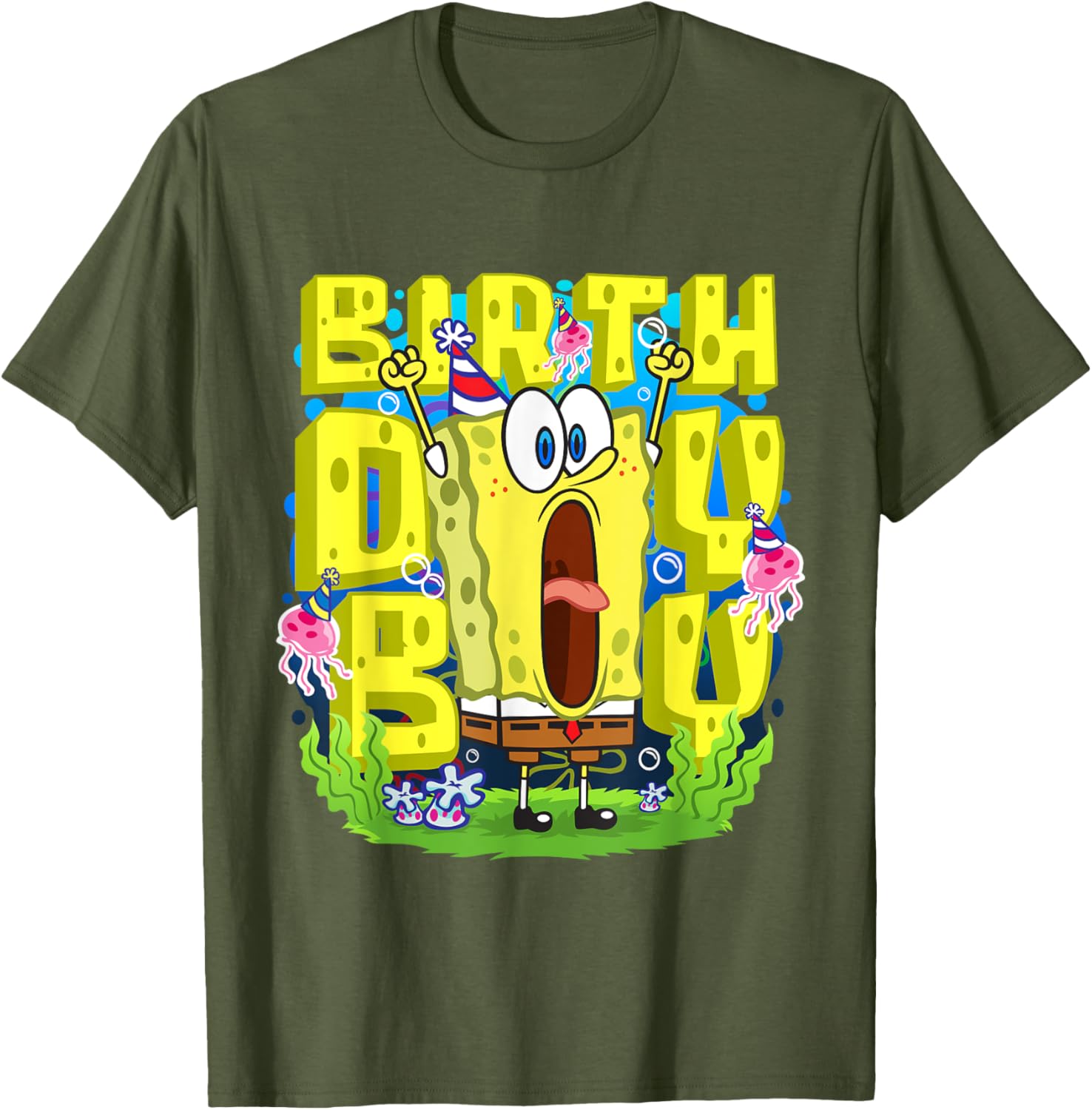 Mademark SpongeBob SquarePants Birthday Boy Funny T-Shirt for Kids - 5