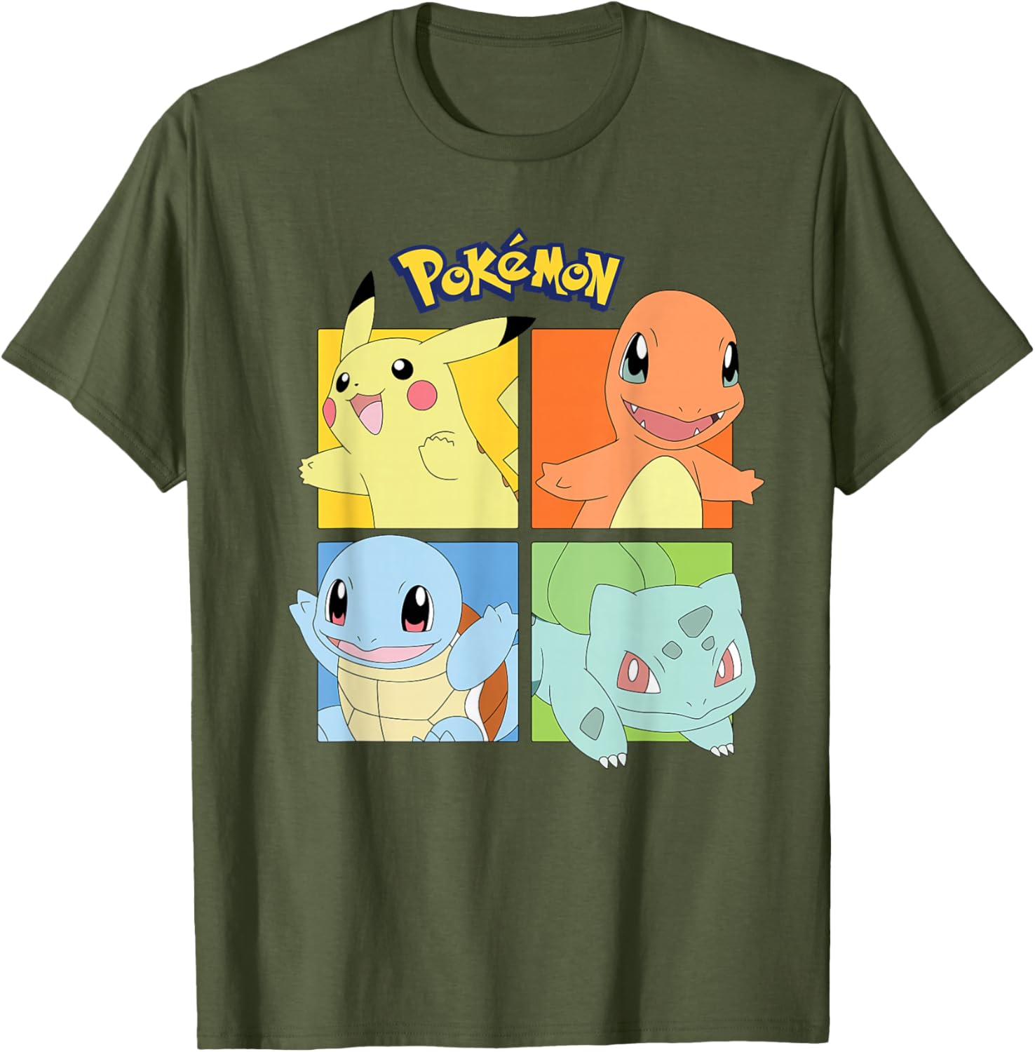 Kanto Region Pokémon T-Shirt Featuring Pikachu Charmander Squirtle Bulbasaur - 14