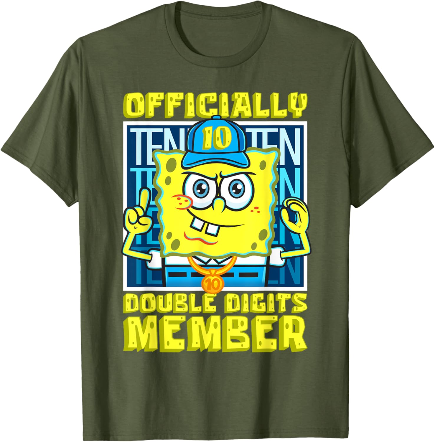 Mademark SpongeBob SquarePants Boys 10th Birthday T-Shirt Fun Style - 9