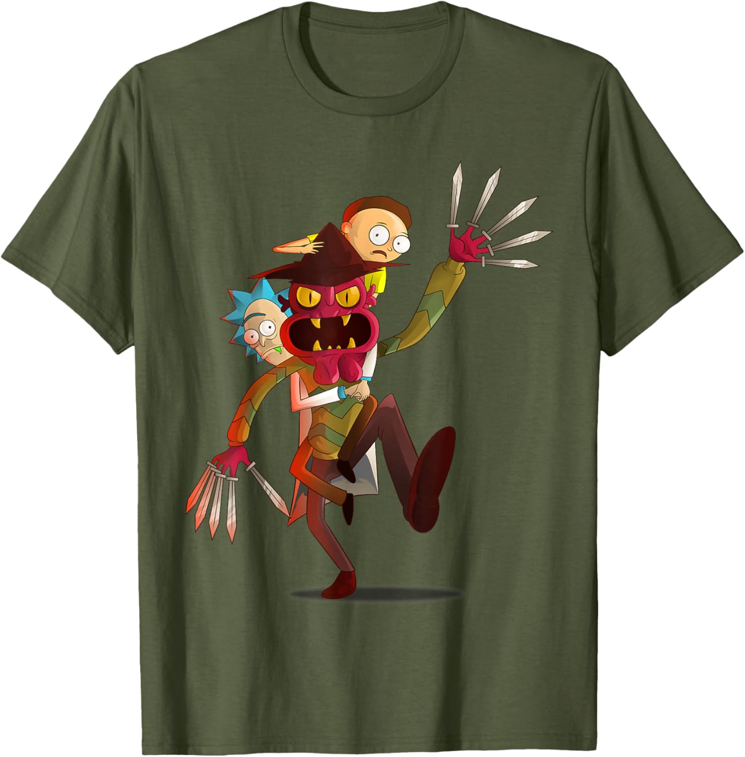 Mademark Rick and Morty Nightmare on Scary Street T-Shirt for Fans - 13