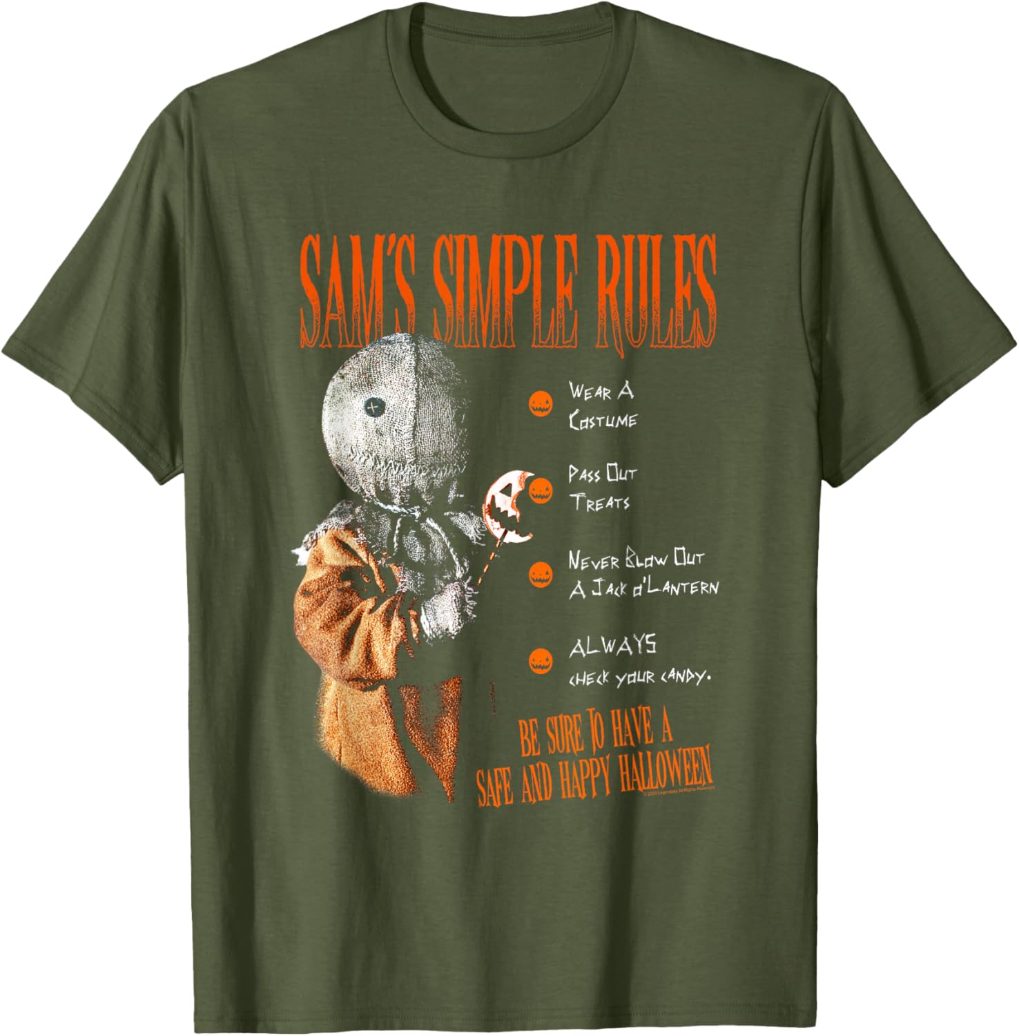Trick r Treat Sam's Simple Rules T-Shirt for Halloween Fans - 2