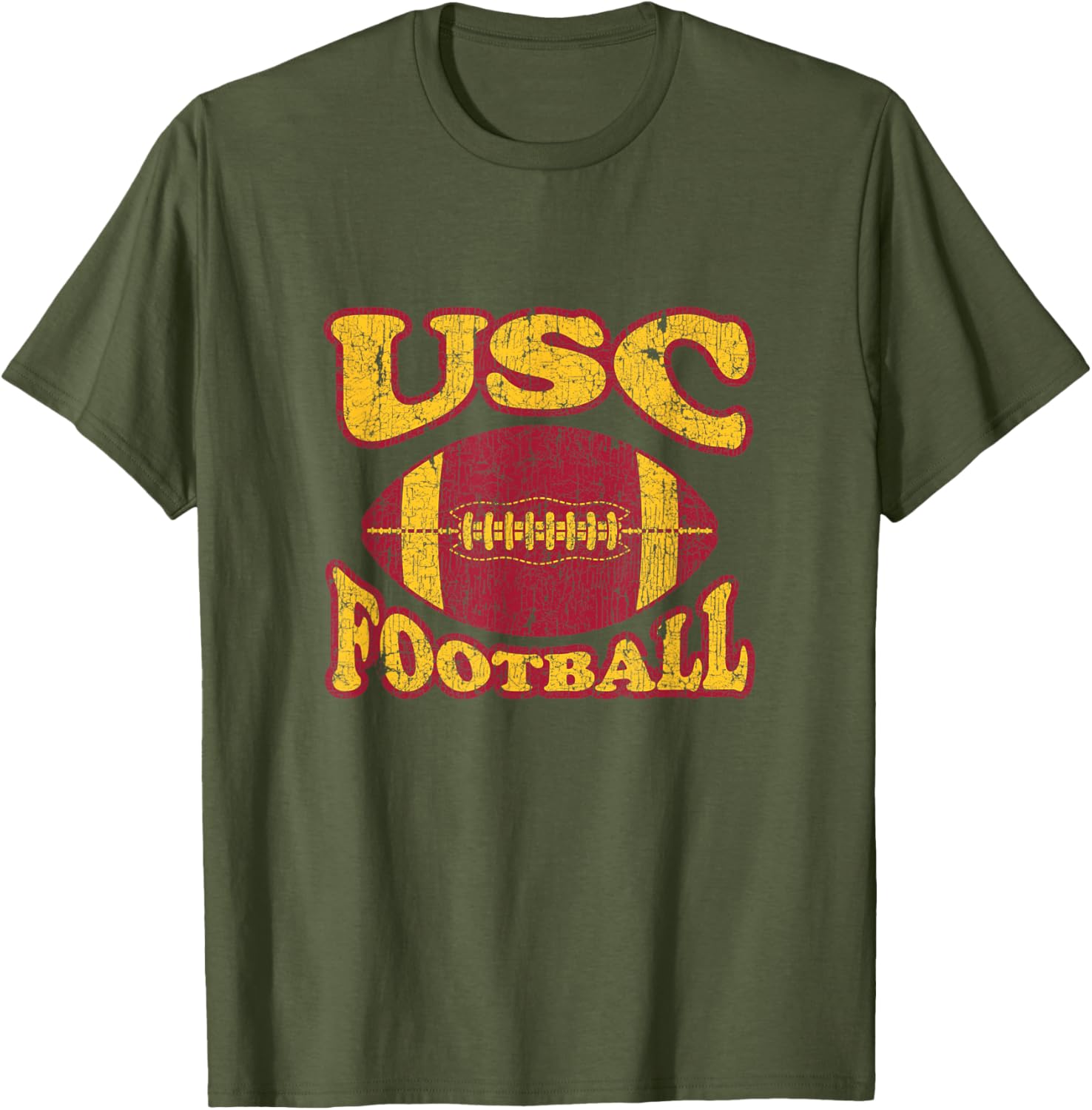 USC Trojans Distressed Retro Style Football T-Shirt for Fans - 14