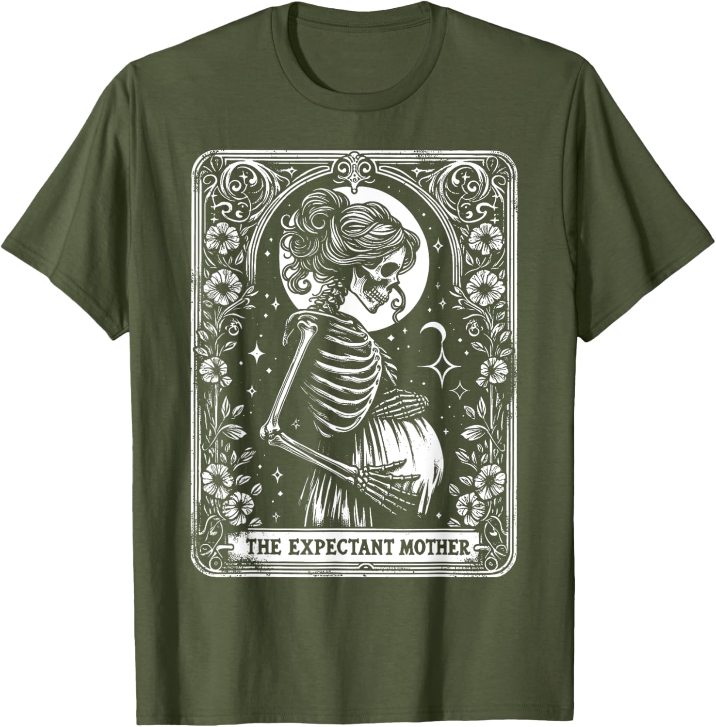 Skeleton Expectant Mother Tarot Card Pregnancy Announcement T-Shirt - 15