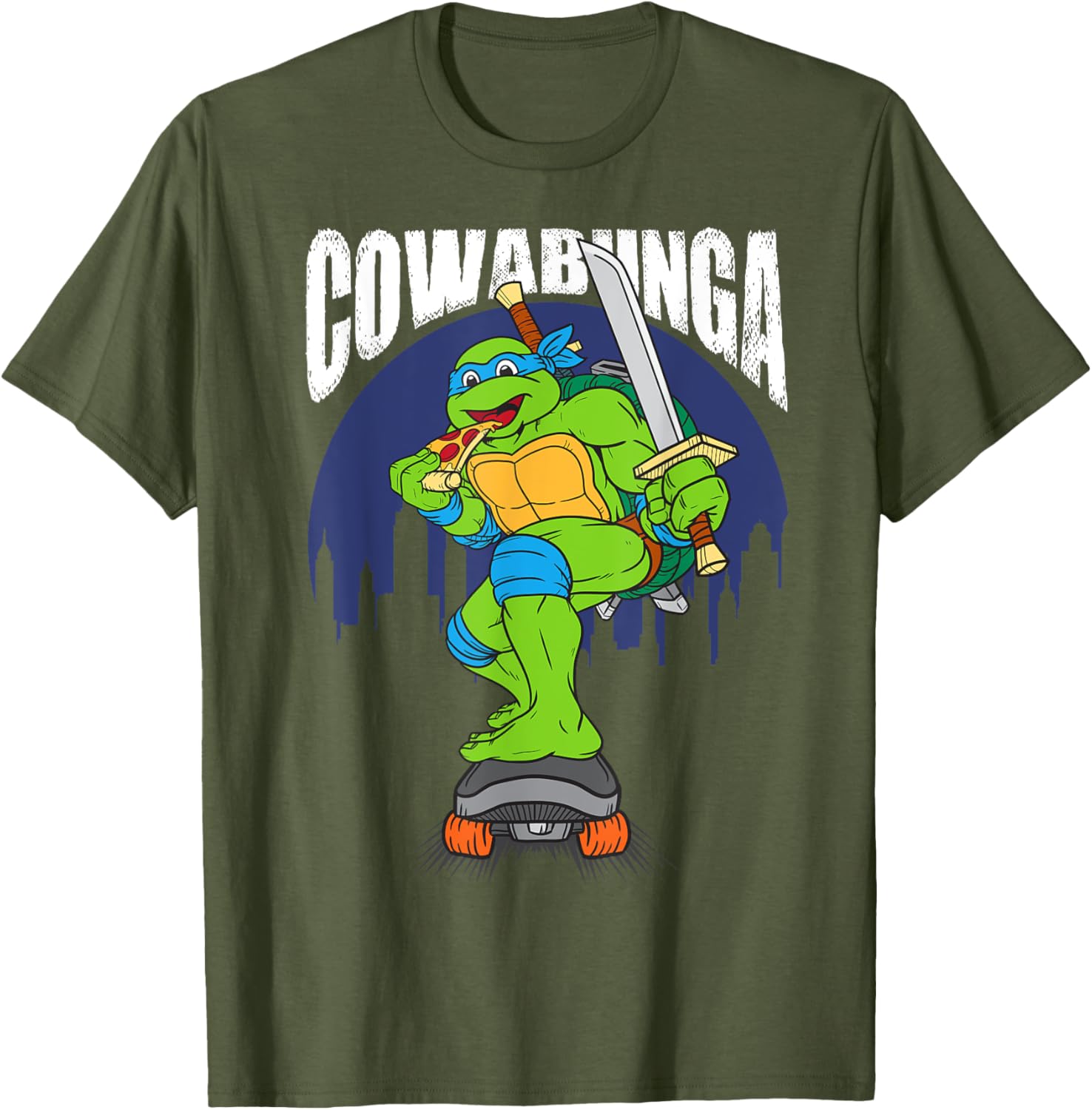Cowabunga Leonardo on Skates T-Shirt - Fun Teenage Mutant Ninja Turtles Gear - 18