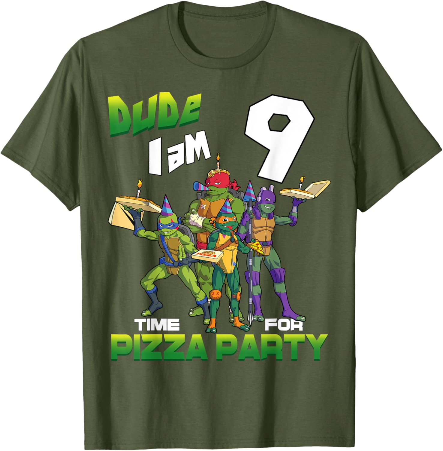 Mademark Teenage Mutant Ninja Turtles Pizza Party T-Shirt for 9-Year-Olds - 22