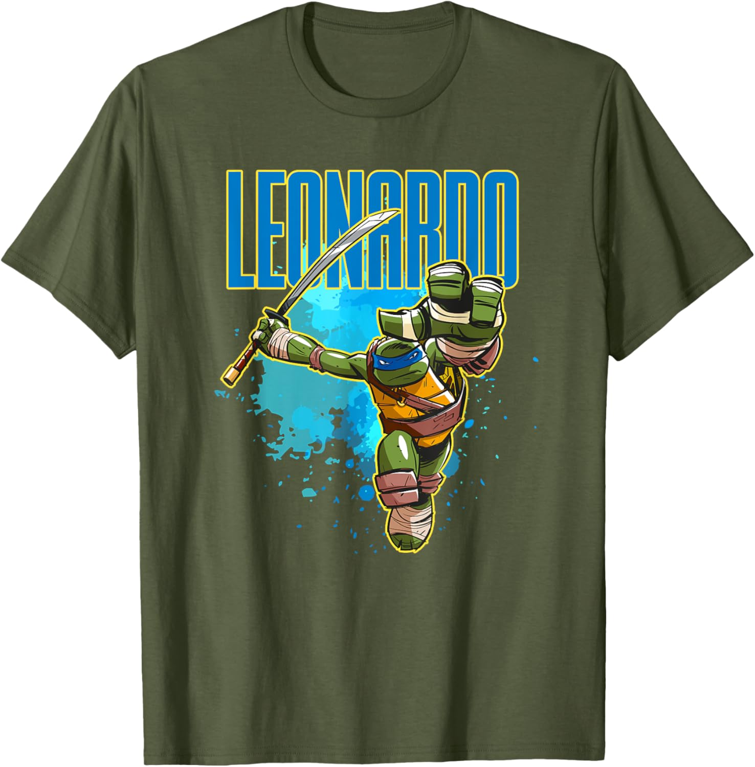 Mademark Teenage Mutant Ninja Turtles Leonardo Blue Splatter T-Shirt - 6