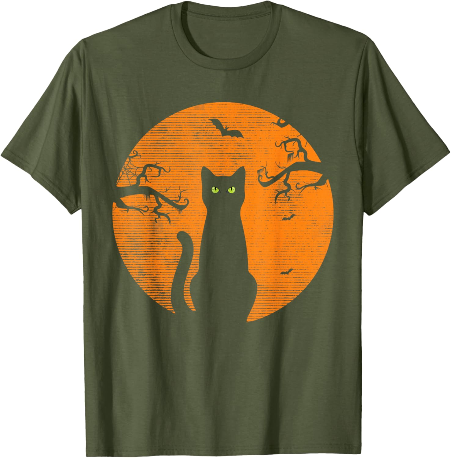 Vintage Scary Christmas Cat T-Shirt Retro Black Cat Moon Design - 3