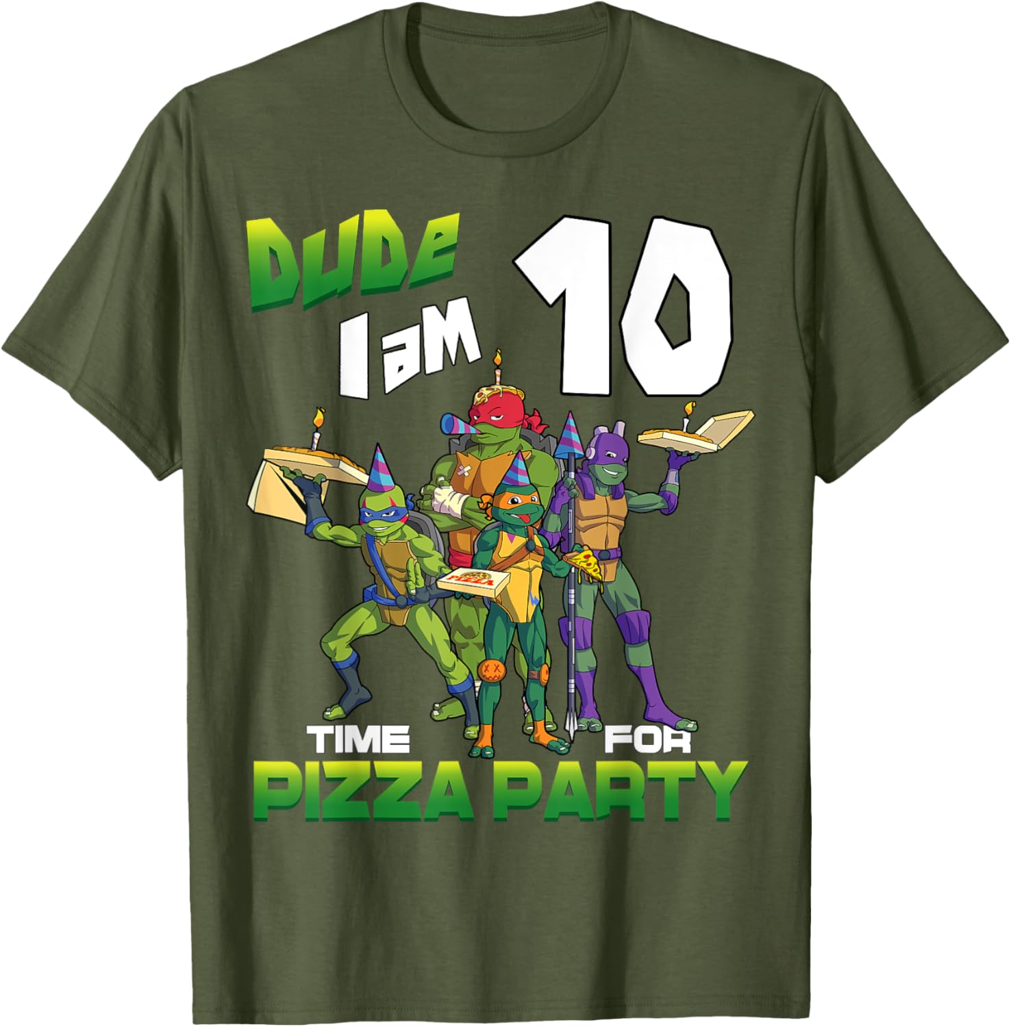 Mademark TMNT Pizza Birthday T-Shirt for 10 Year Olds - Fun Kids Tee - 20