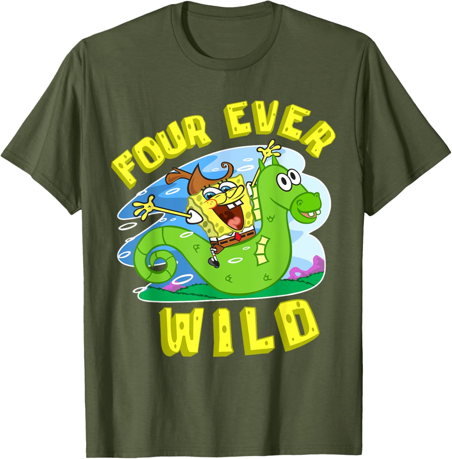 Mademark SpongeBob 4th Birthday T-Shirt for Boys Fun and Colorful Gift - 7