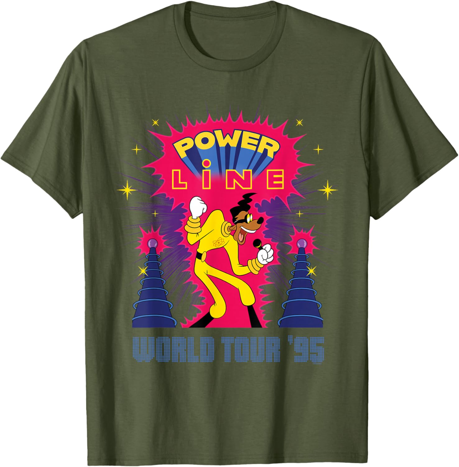 Disney A Goofy Movie Powerline World Tour 95 Rock T-Shirt for Fans - 9