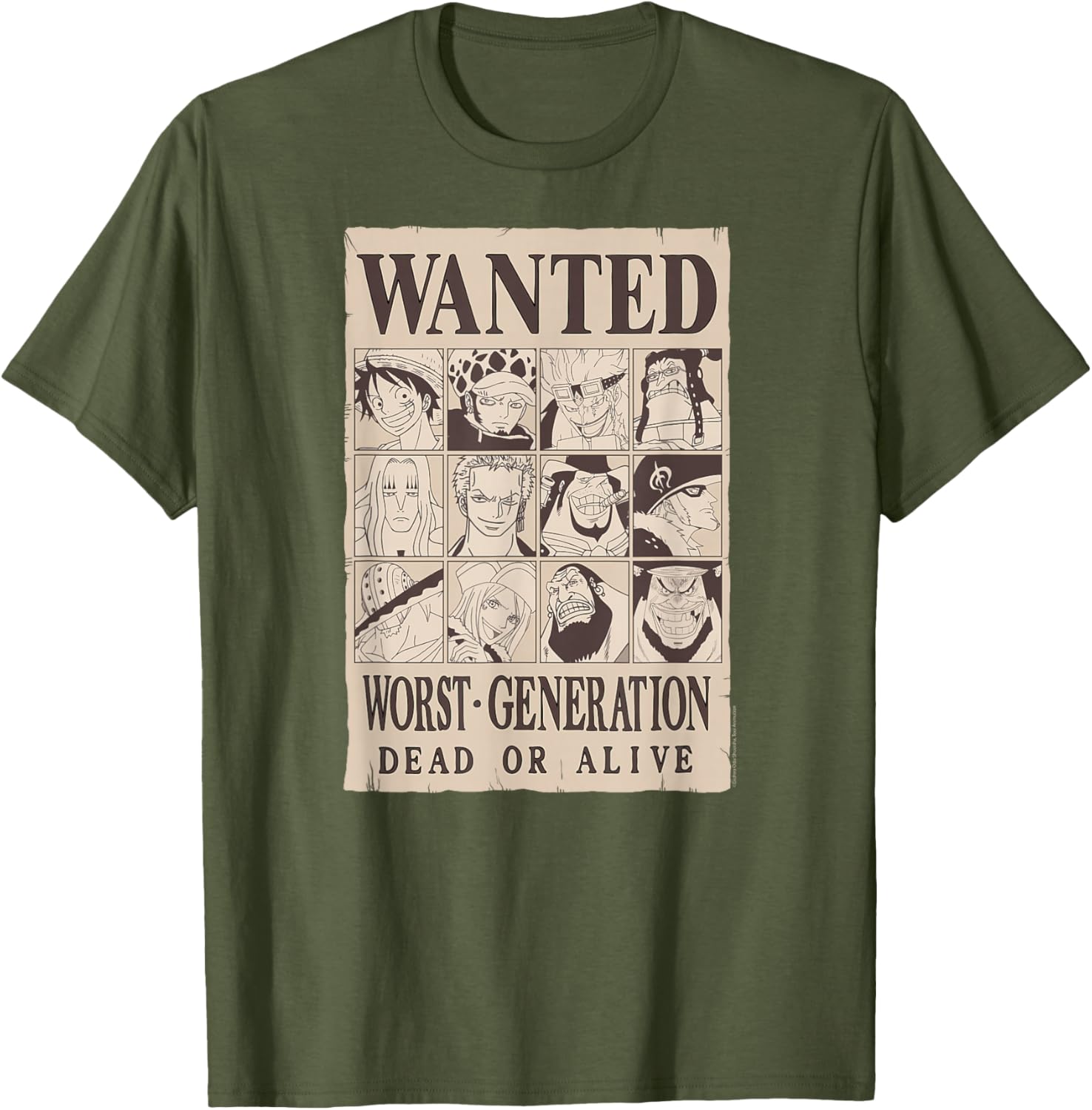 One Piece Anime Worst Generation Wanted Poster Collage T-Shirt for Fans - 1