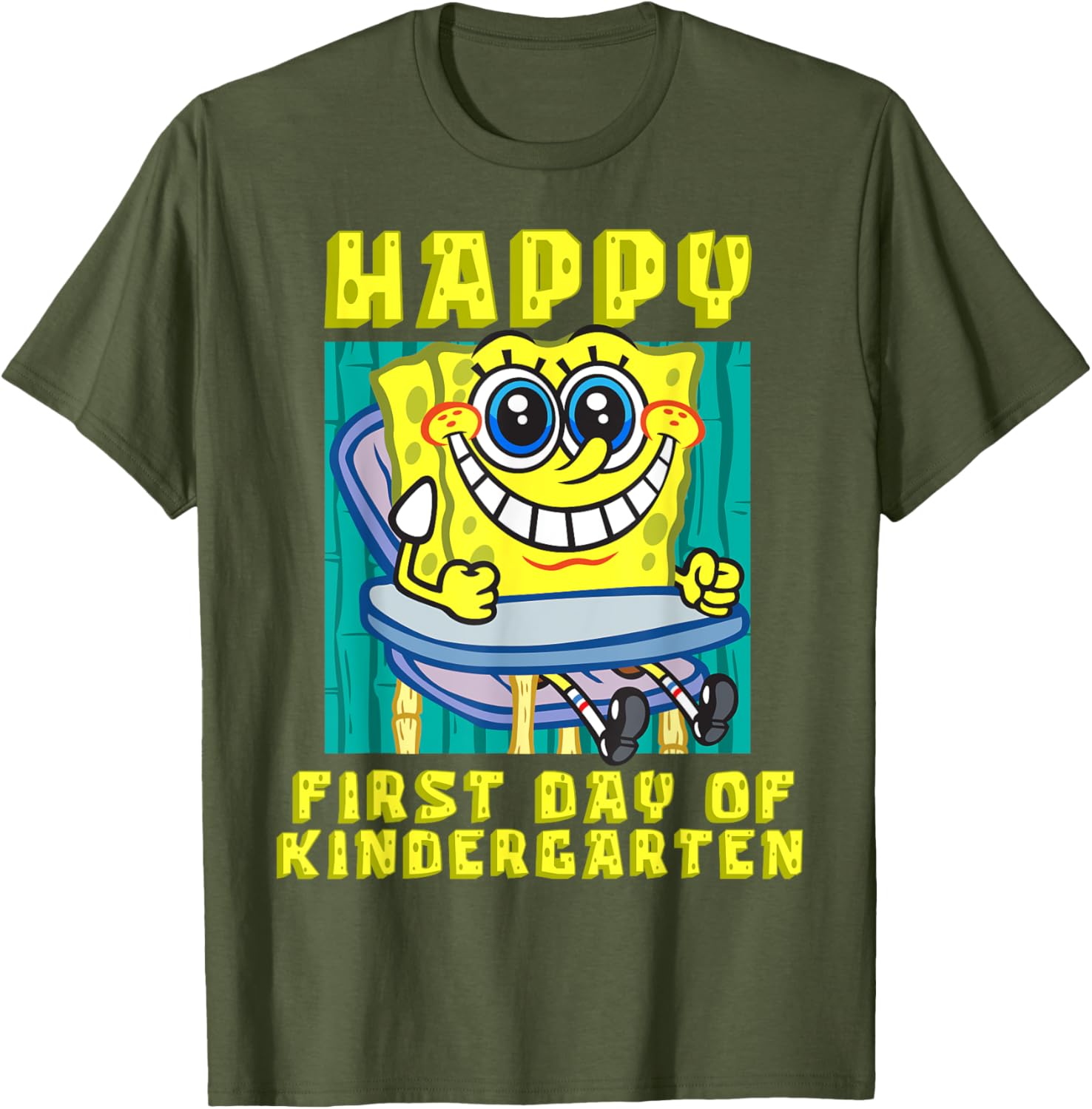 SpongeBob Happy First Day of Kindergarten T-Shirt for Boys and Girls - 11