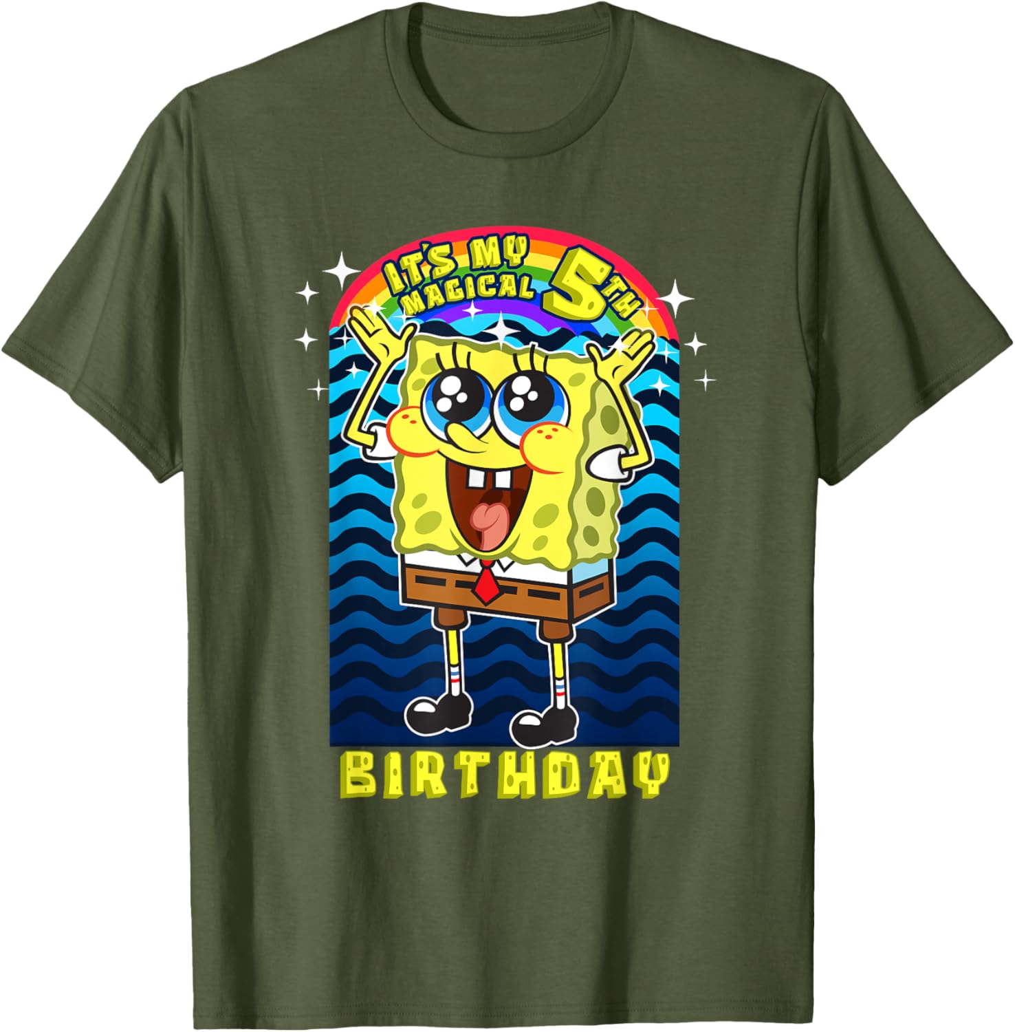 SpongeBob SquarePants Magical 5th Birthday Gift T-Shirt for Kids - 10