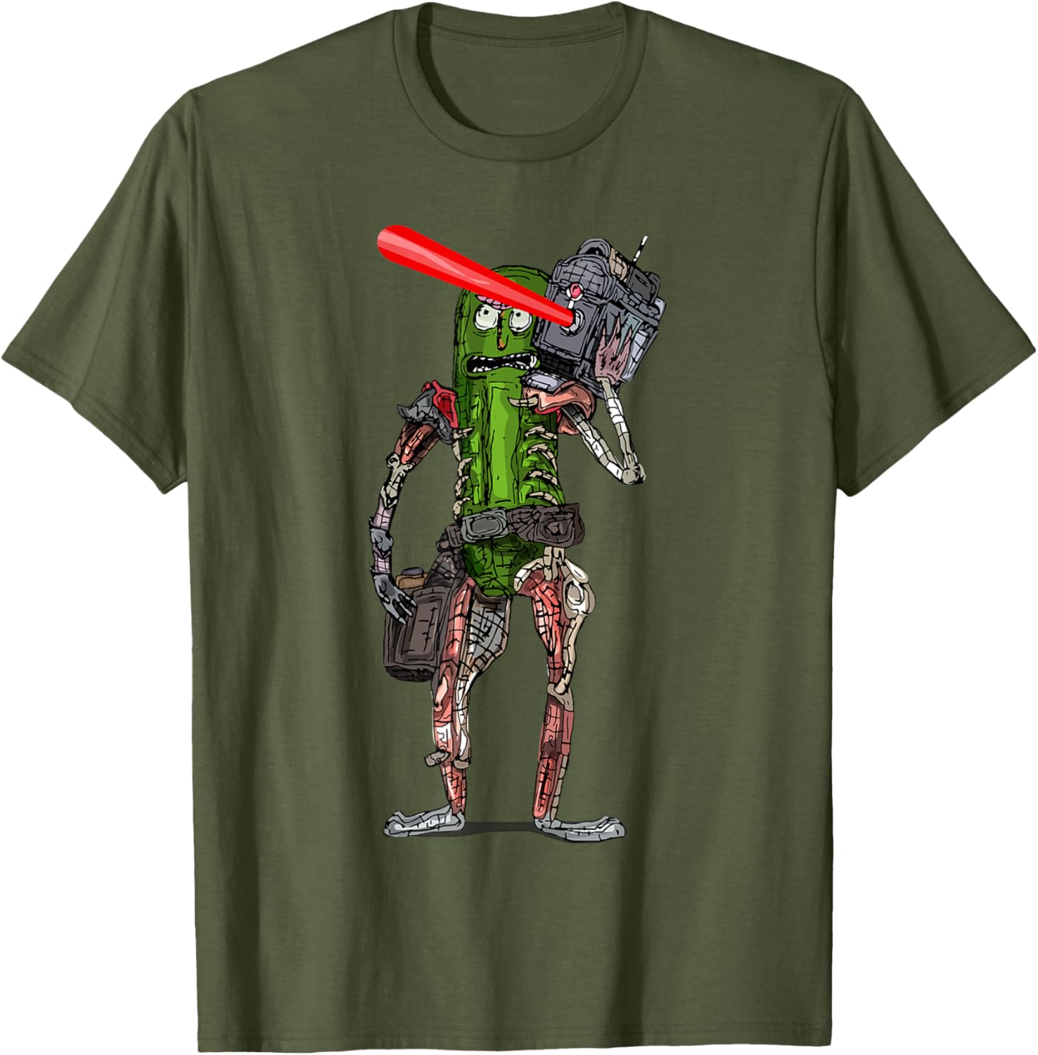 Pickle Rick Laser Beam T-Shirt - Fun Rick and Morty Apparel for Fans - 5