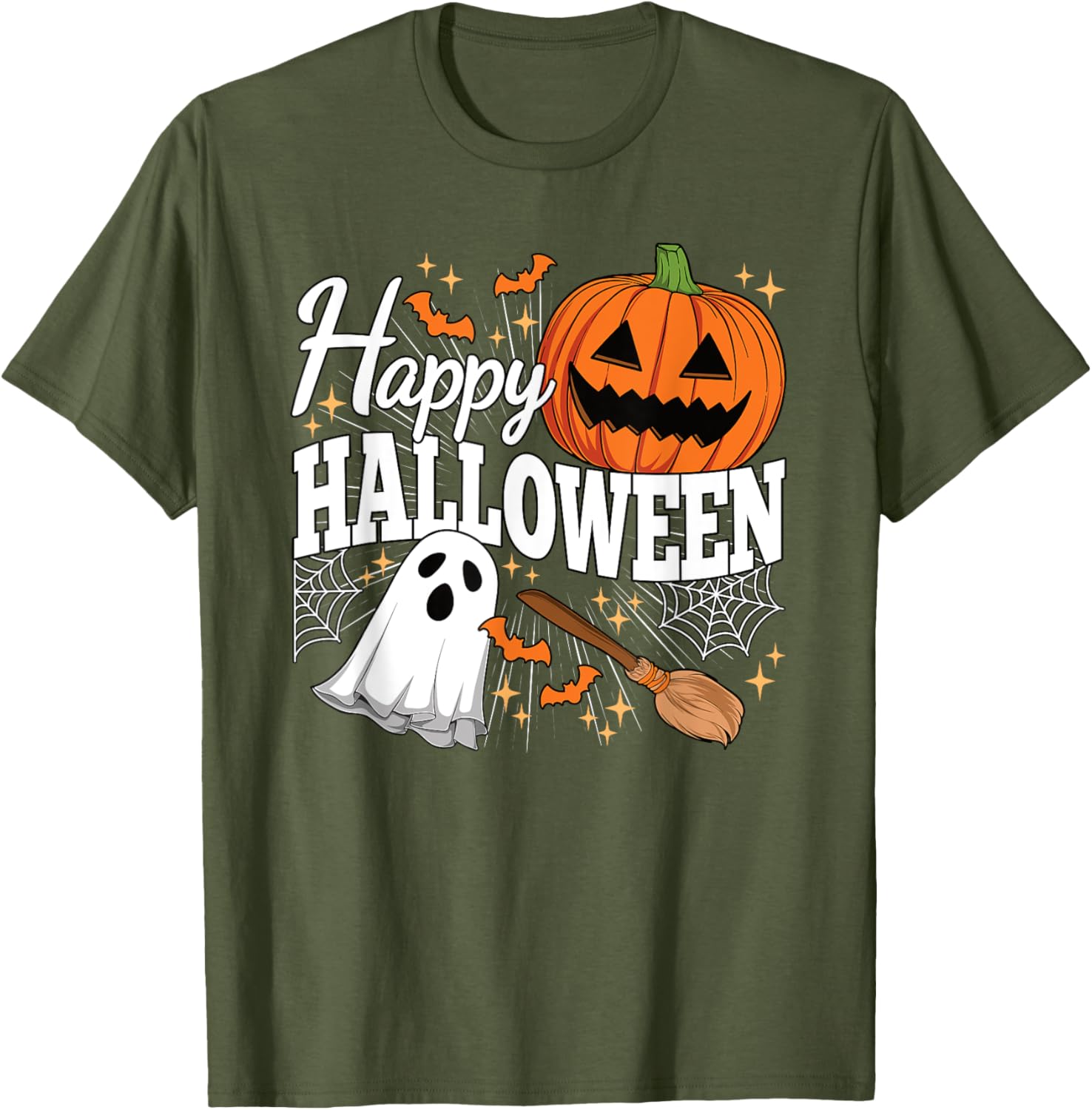 Happy Halloween Ghost Pumpkin Tee for Men, Women, and Kids - 6