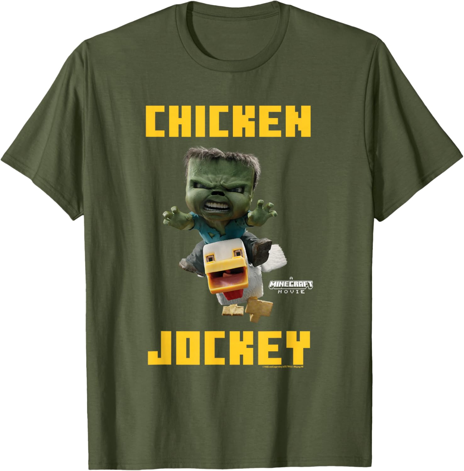 Minecraft Chicken Jockey Baby Zombie Logo T-Shirt for Gamers - 3