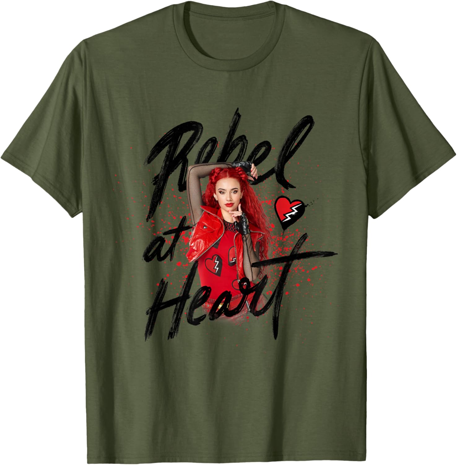 Disney Descendants 4 Red Rebel Heart T-Shirt for Kids and Fans - 1