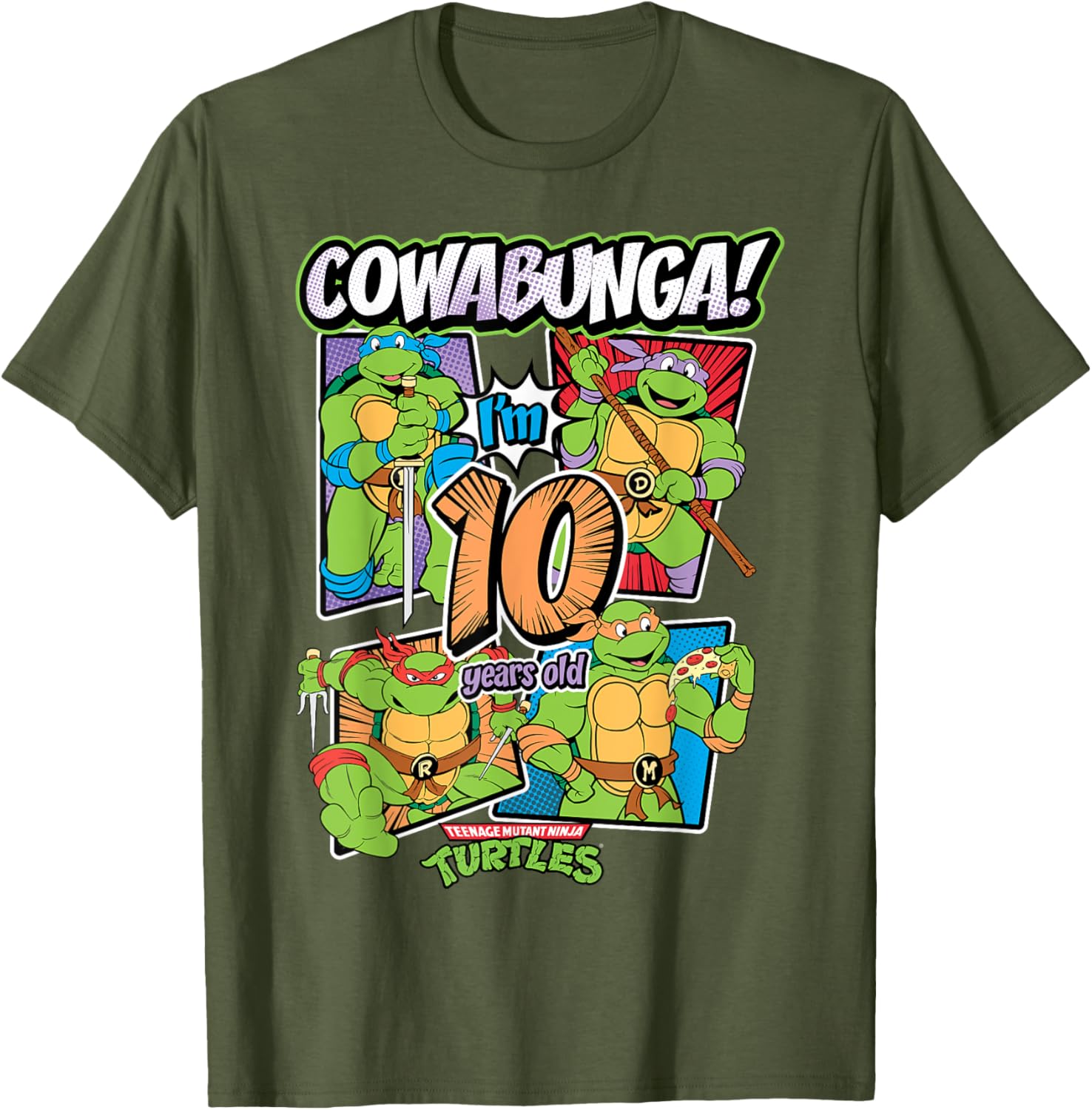 Cowabunga I'm 10 Years Old TMNT T-Shirt for Kids - Fun Birthday Apparel - 6