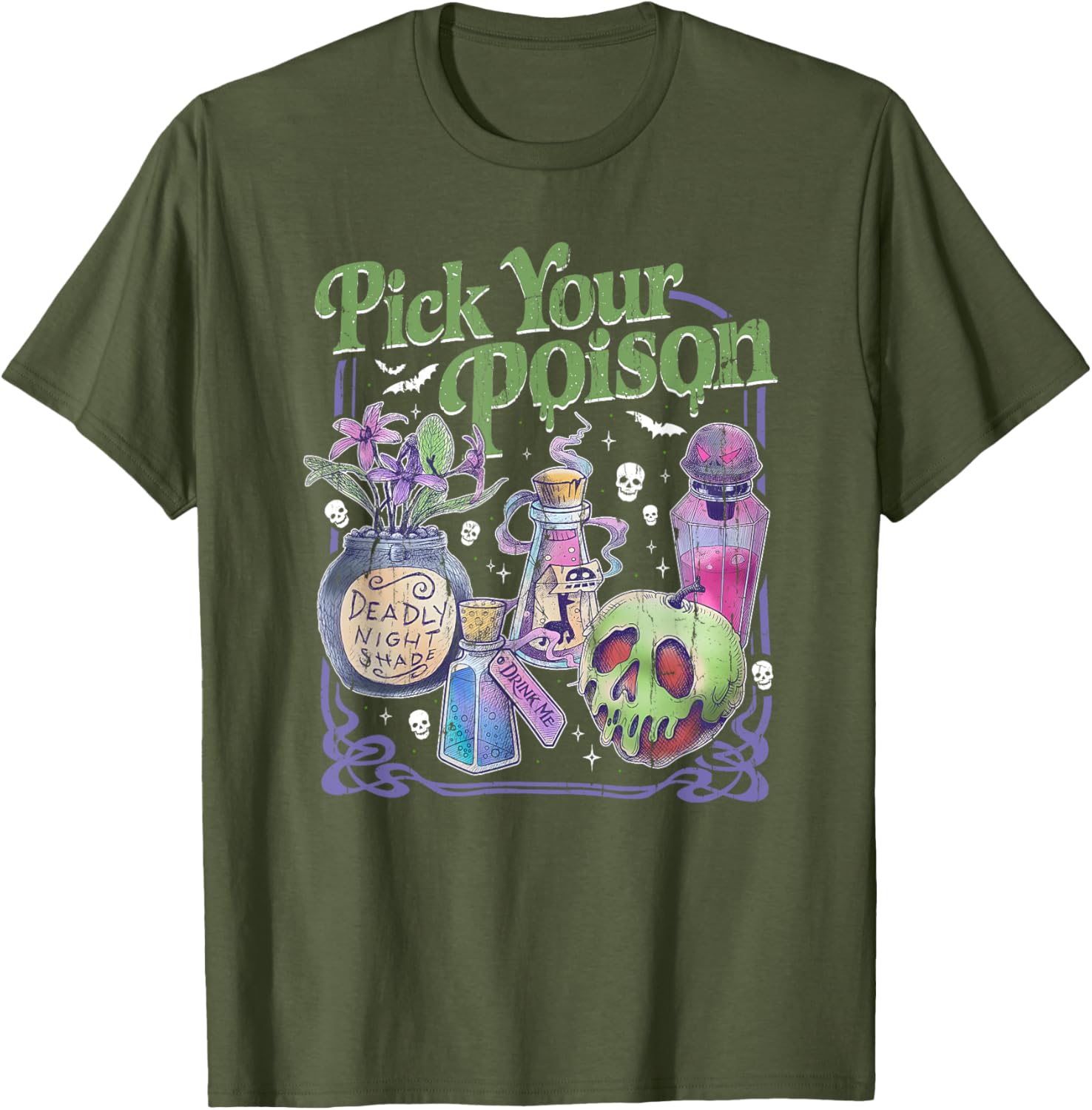 Vintage Princess Halloween T-Shirt for Women - Pick Your Poison Design - 1
