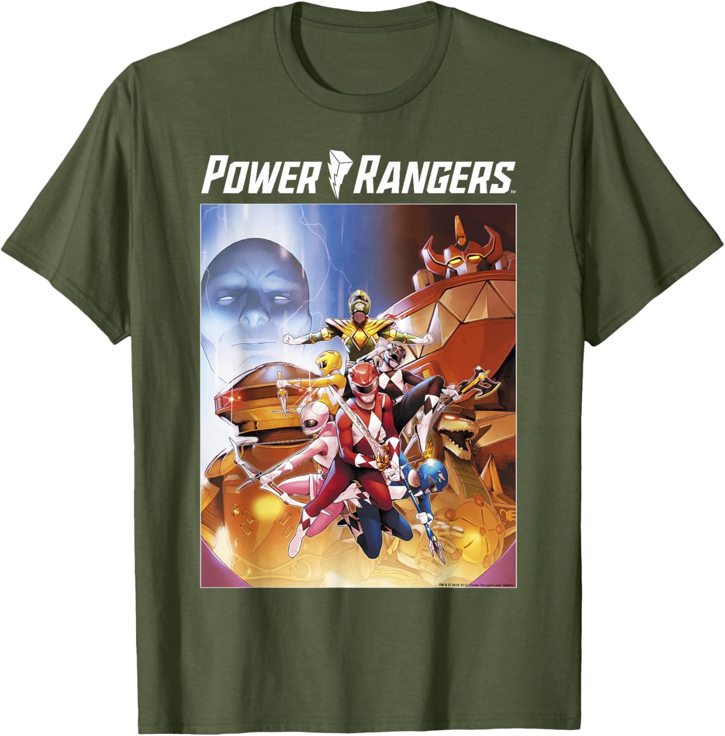 Power Rangers Rainbow Color Action Group Shot Poster T-Shirt for Fans - 6