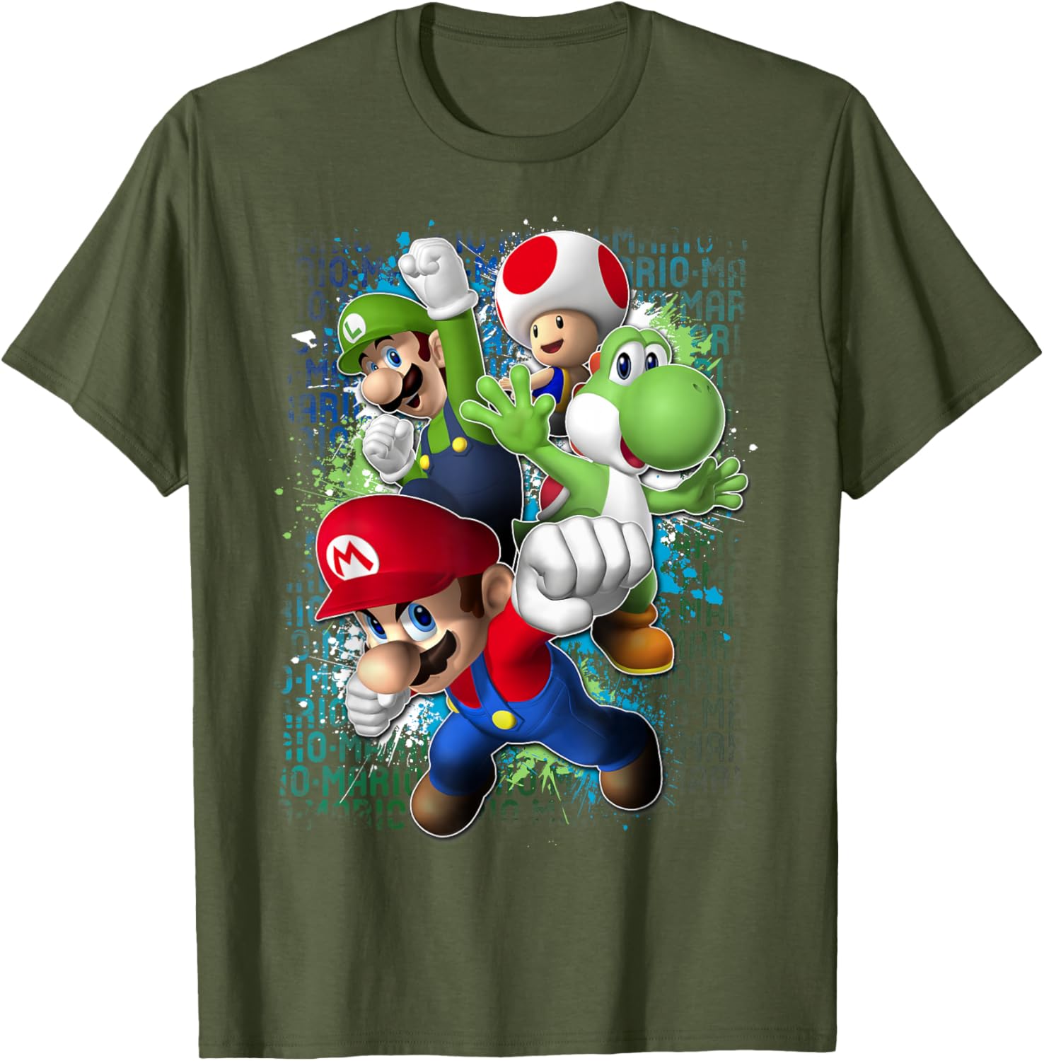 Nintendo Super Mario Luigi Paint Splatter T-Shirt for Fun Fans - 1