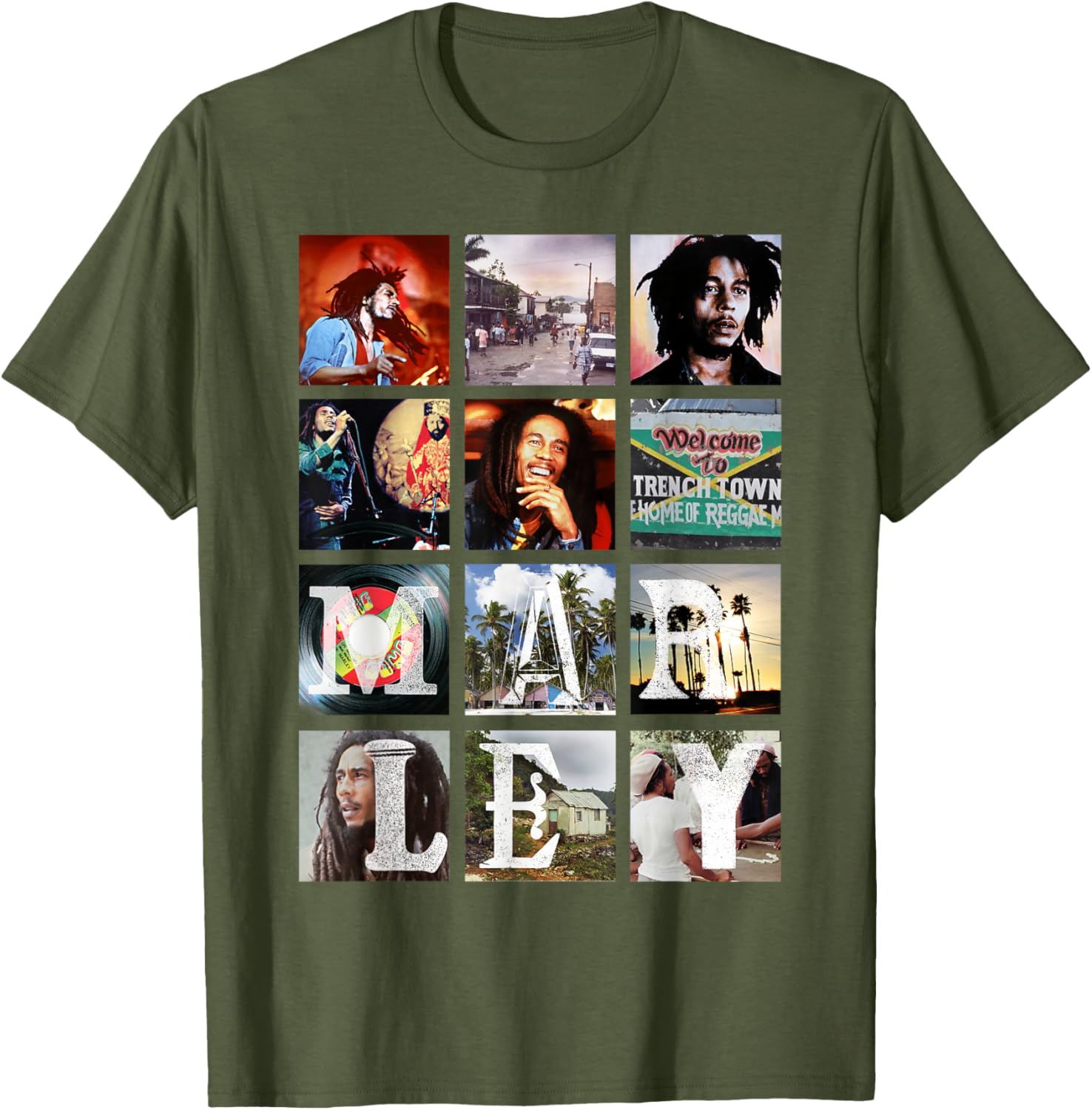 Bob Marley Block Images T-Shirt for Music Lovers and Trendsetters - 1