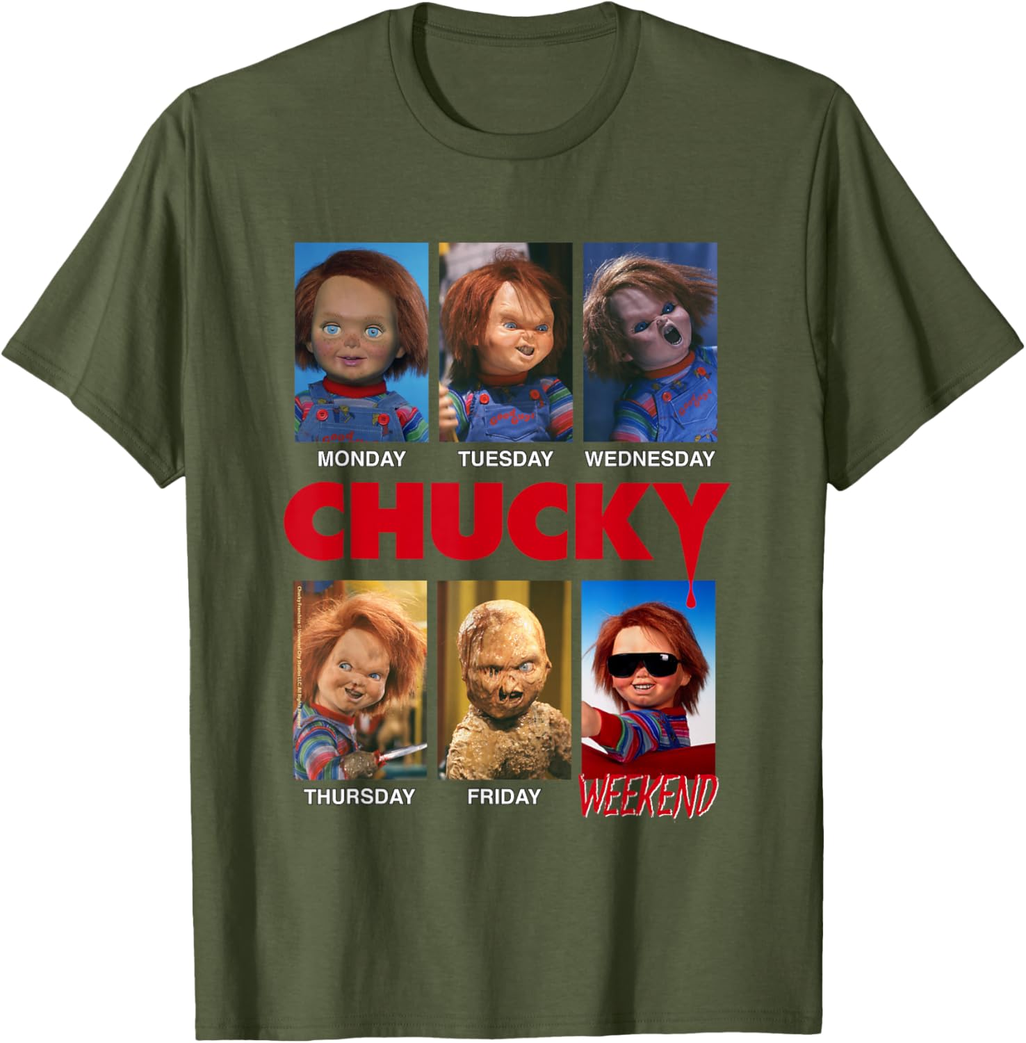 Chucky Days of The Week Moods T-Shirt for Fun Fashion Lovers - 3
