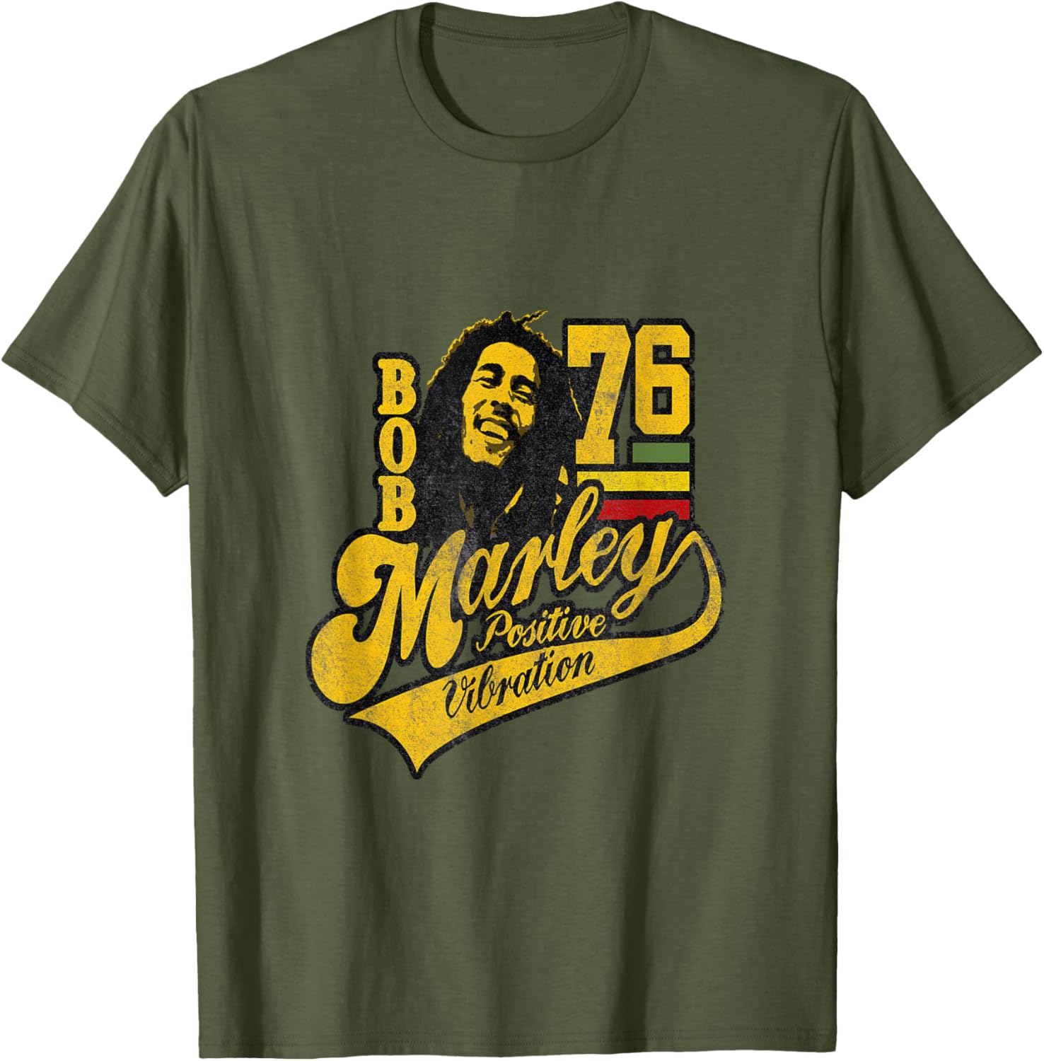 Bob Marley Positive Vibrations Soccer T-Shirt for Music and Sports Fans - 1