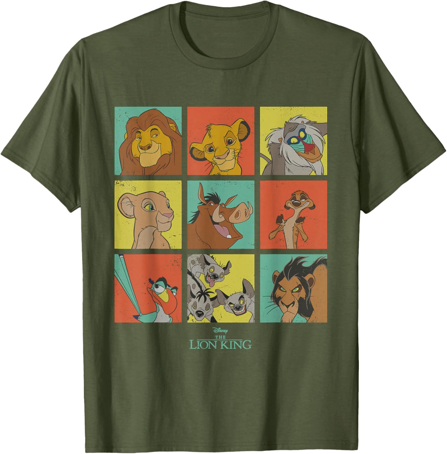 Disney The Lion King 90s Grid T-Shirt for Kids and Adults - 1