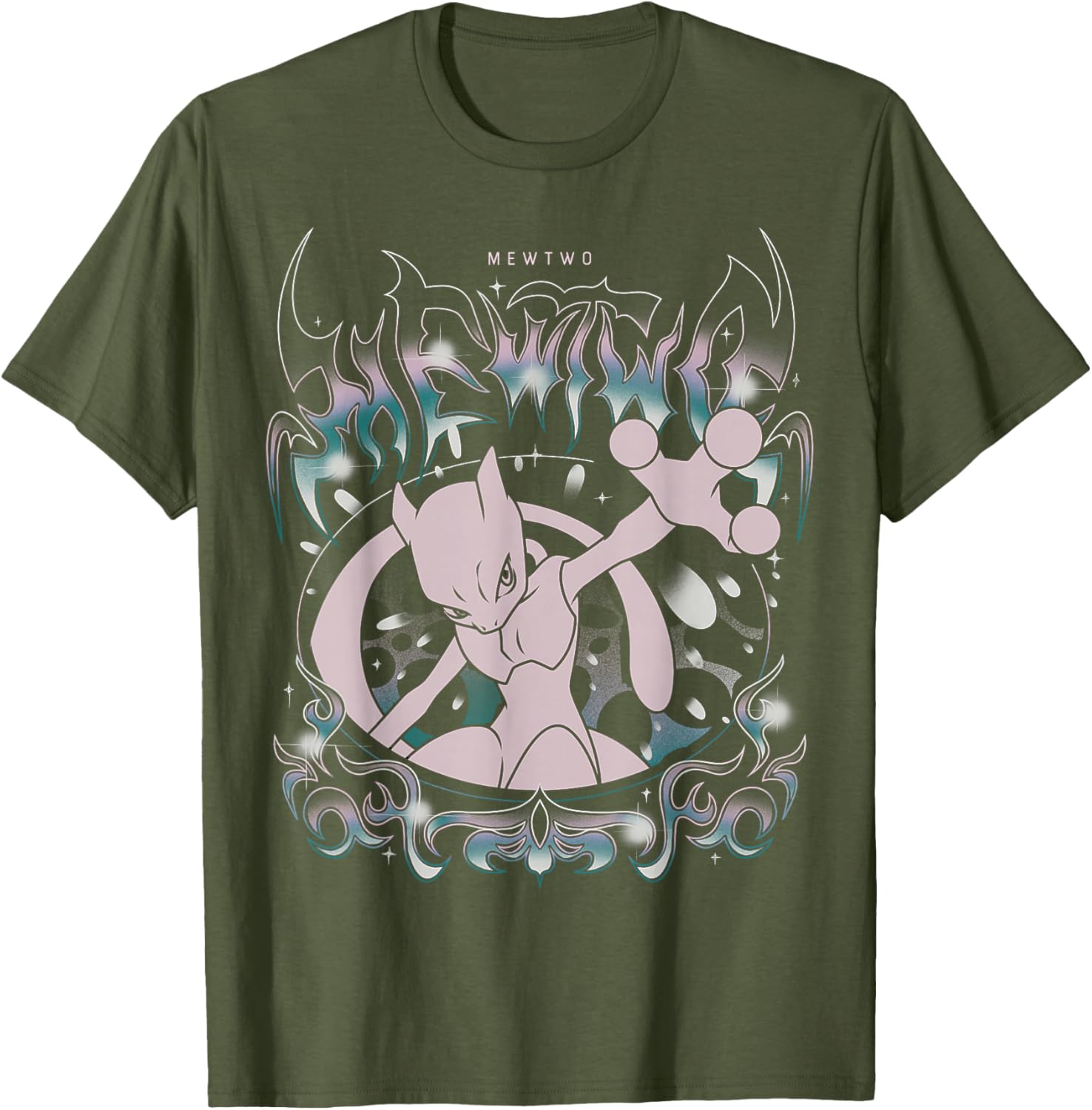 Mewtwo Grunge Oversized T-Shirt for Pokémon Fans - Stylish & Comfy Apparel - 8