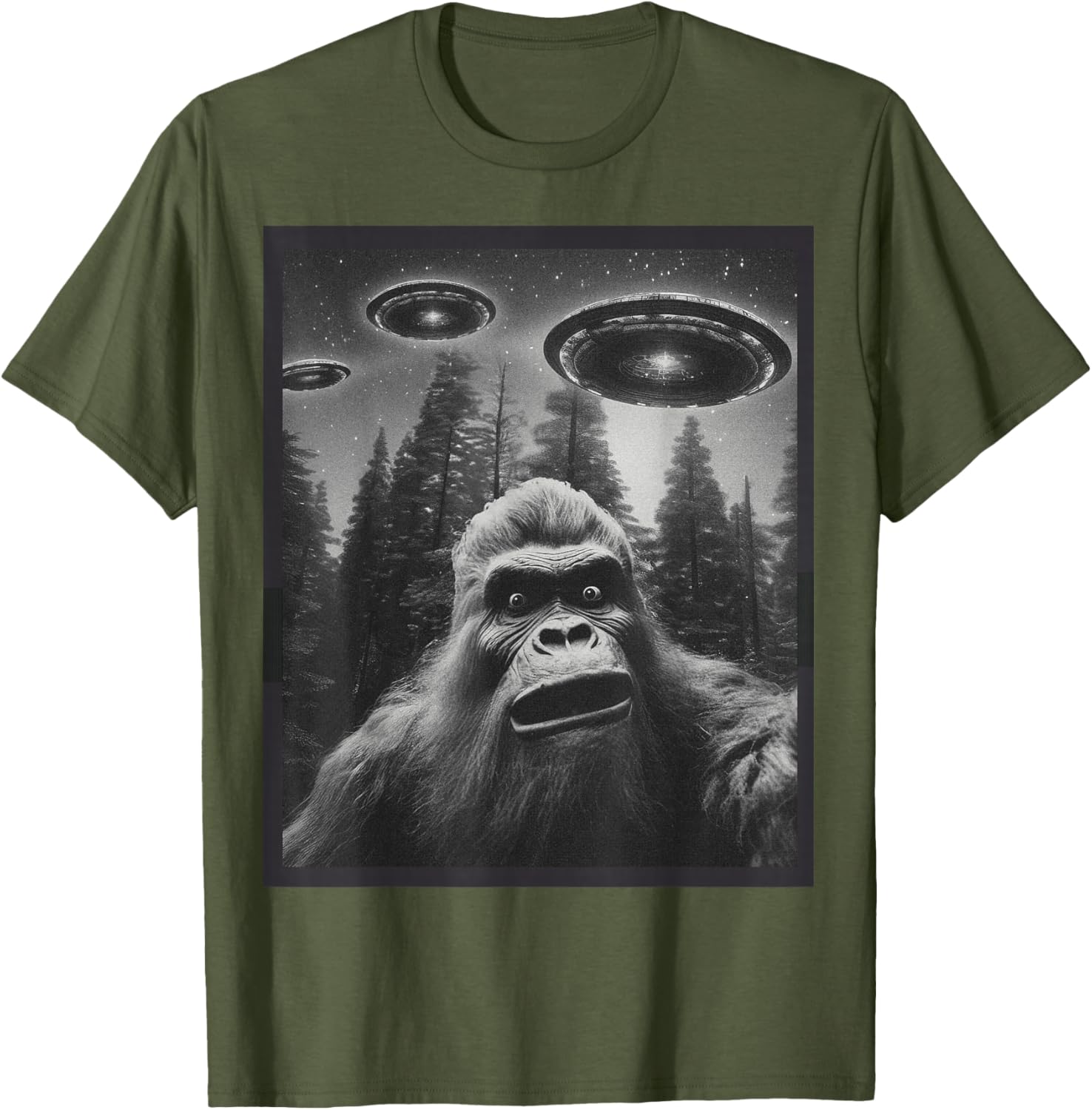 Funny Bigfoot Alien Cat Graphic Tee for Men and Women - Unique T-Shirt - 28