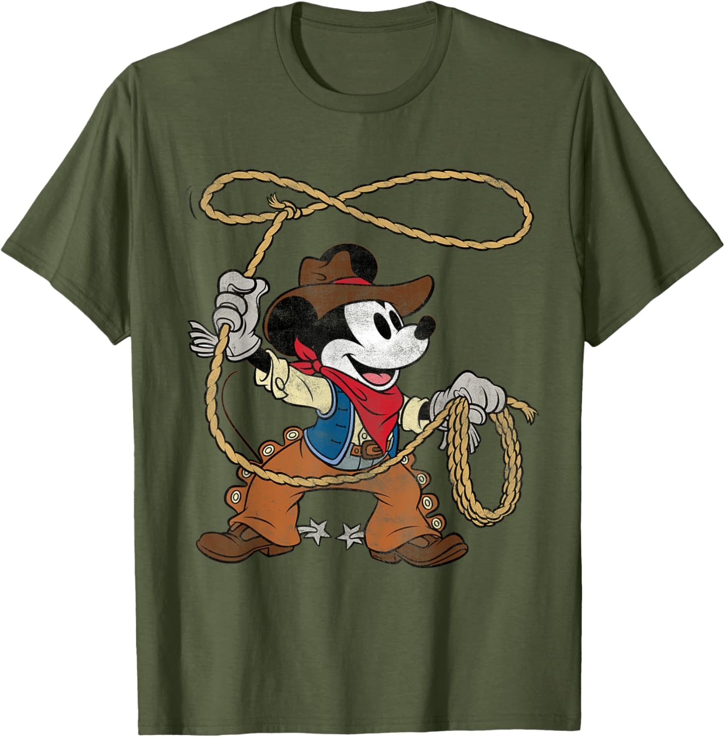 Vintage Mickey Mouse Cowboy T-Shirt for Fun Western Style Fashion - 3