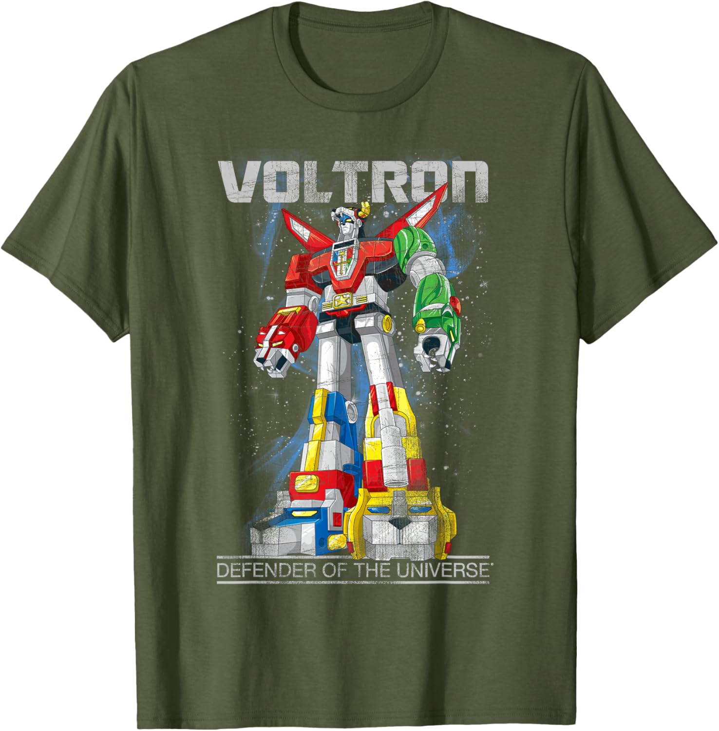Voltron Retro Defender Distressed T-Shirt for Fans and Collectors - 8