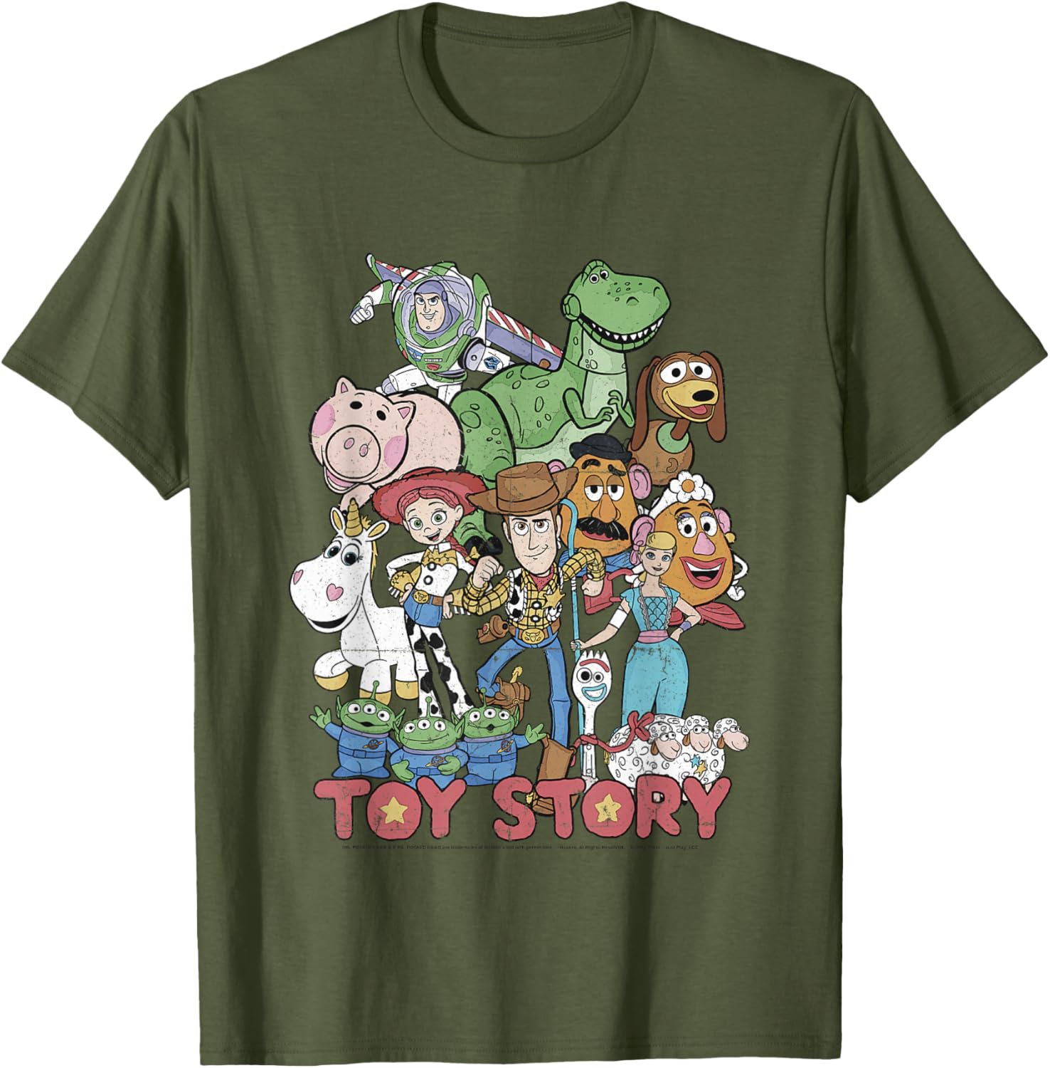 Disney Pixar Toy Story All Stars Distressed Graphic T-Shirt for Fans - 6