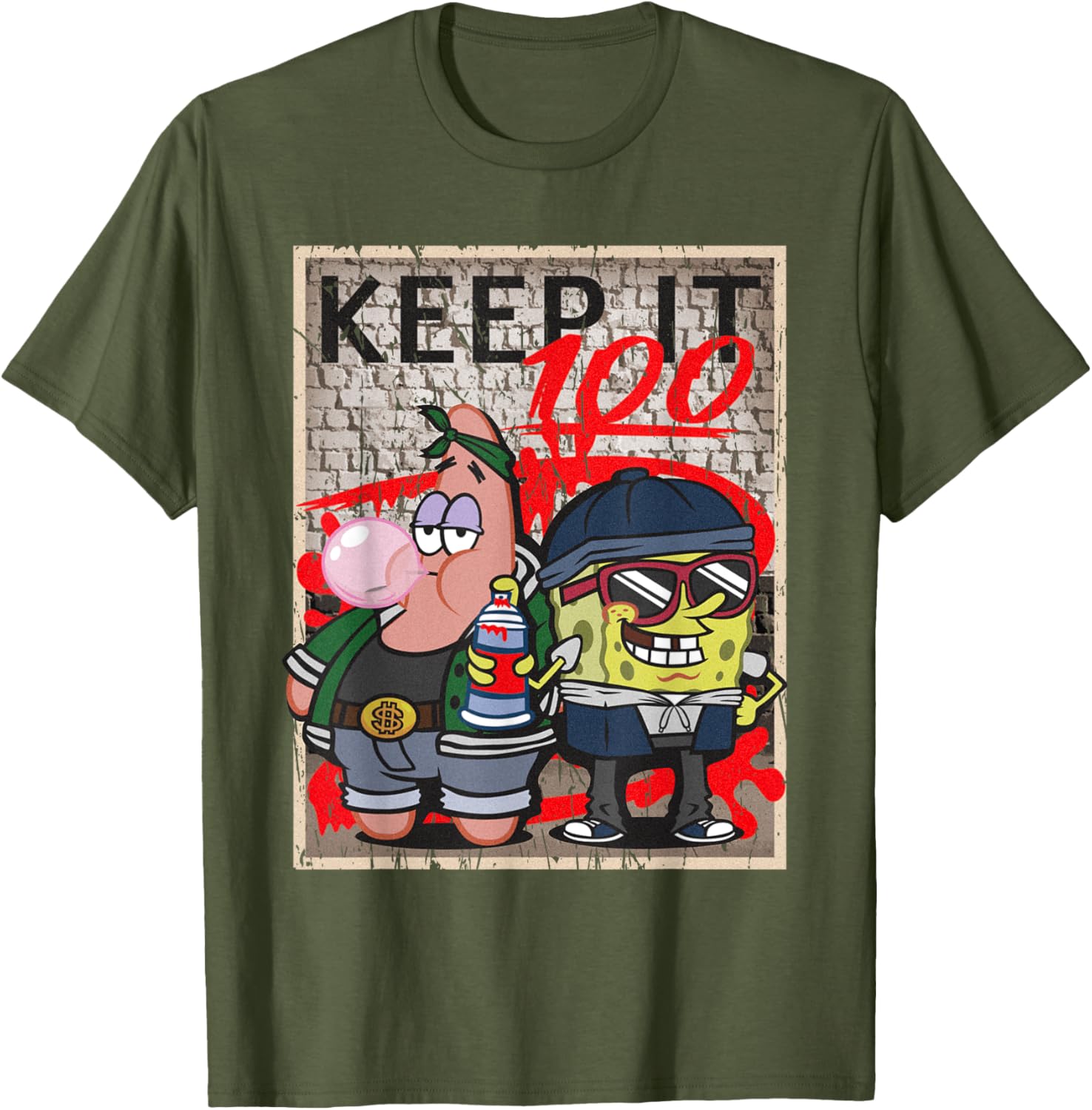 Mademark x SpongeBob SquarePants Hip Hop Graffiti T-Shirt for Fans - 9