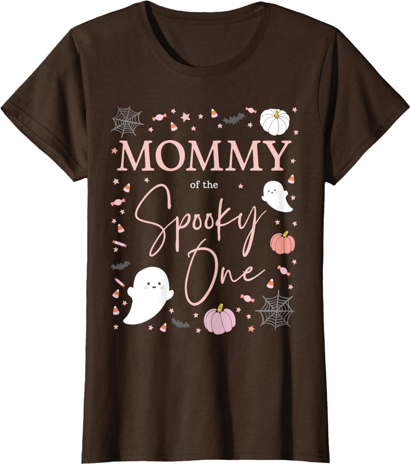 Cute Mommy of the Spooky One Pink Halloween T-Shirt for Girls 1st Birthday - 5