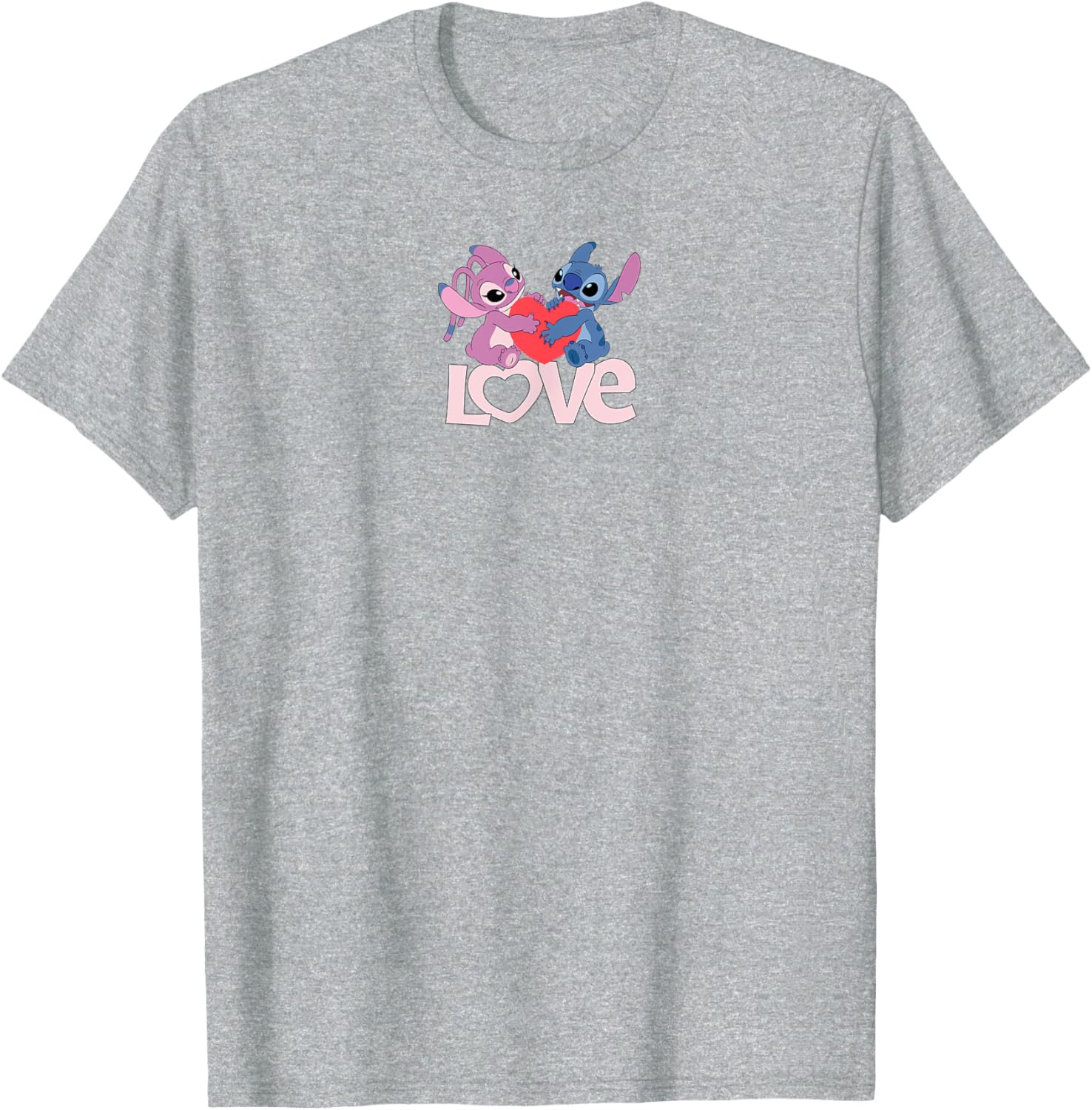 Cute Amazon Essentials Stitch and Angel Love Valentine's Day T-Shirt - 3