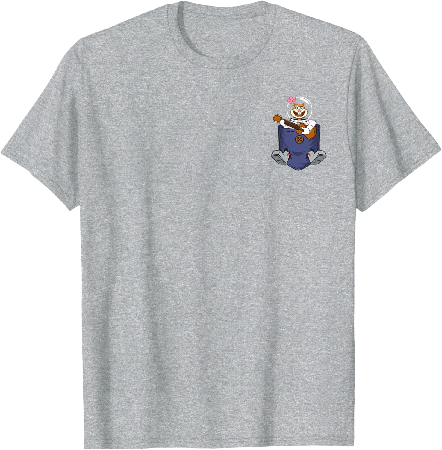 Cute Sandy Playing Guitar Pocket T-Shirt Mademark x SpongeBob SquarePants - 1