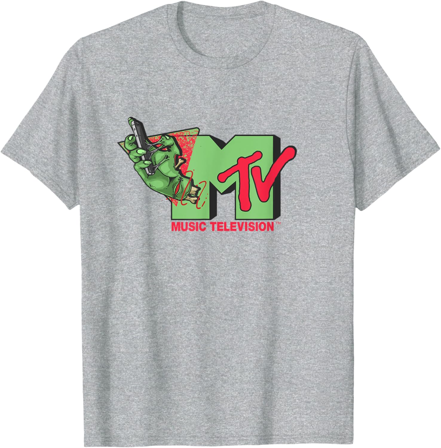 Mademark x MTV Horror Style T-Shirt with Official MTV Logo and Smartphone - 9