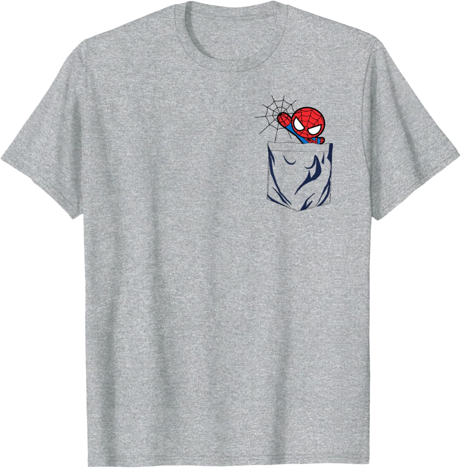 Marvel Spider-Man Left Chest Pocket T-Shirt for Superhero Fans - 8