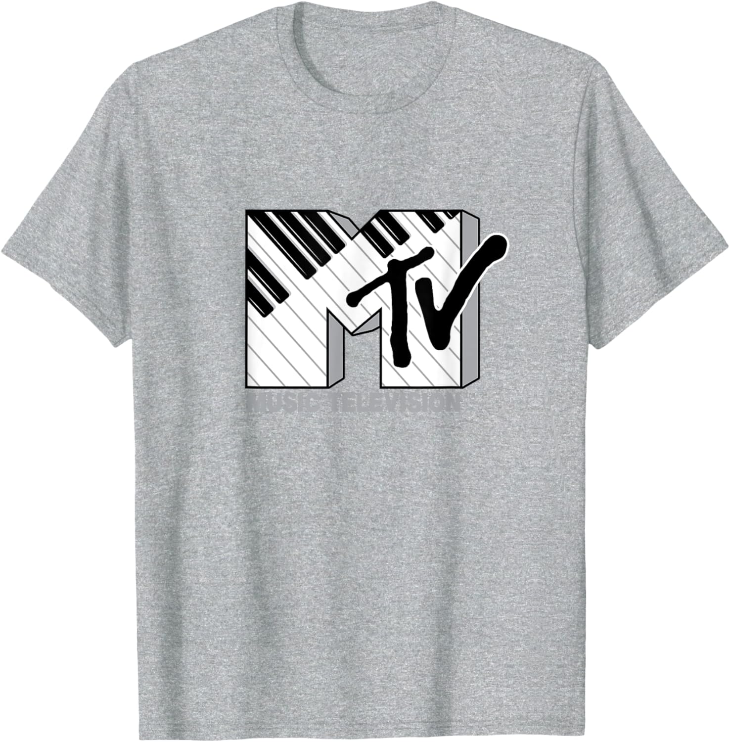 Mademark x MTV Official Logo T-Shirt with Black and White Piano Keys - 9