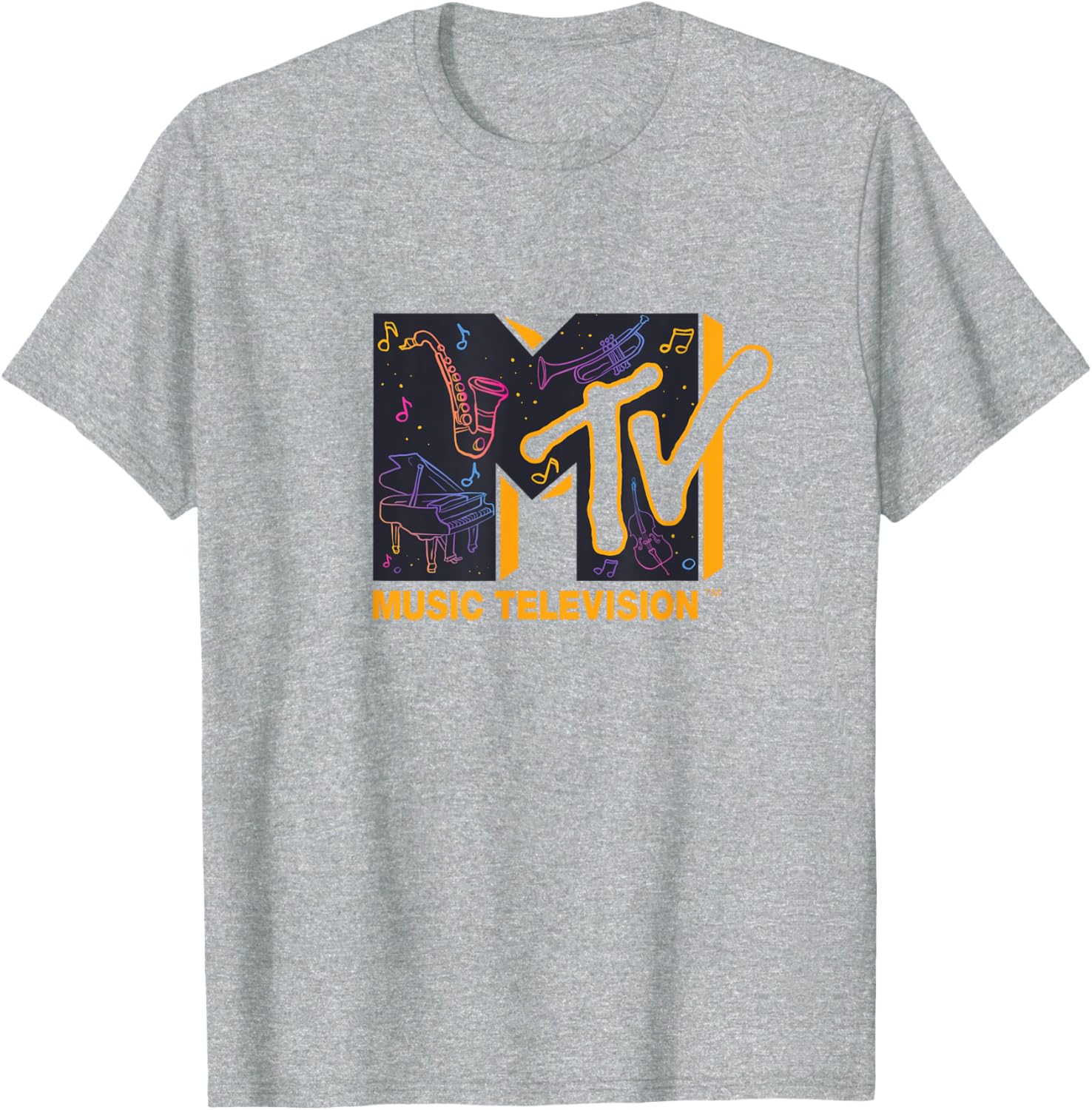 Mademark x MTV Colorful Orchestra Instruments Logo T-Shirt for Music Lovers - 1
