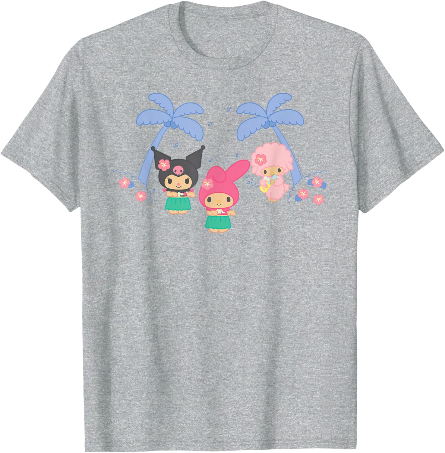 My Melody and Kuromi Tropical Hula T-Shirt for Fun Summer Style - 7
