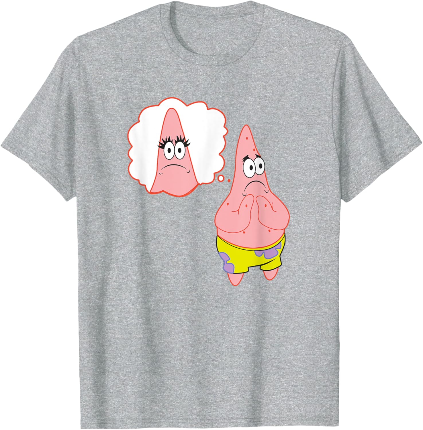 Mademark SpongeBob Patrick Star Introspection T-Shirt for Fun Style - 1